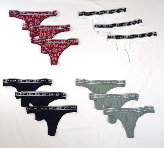 3pk Ladies' M*S Body Thongs Knickers Multipack Stretch Brand New High Street
