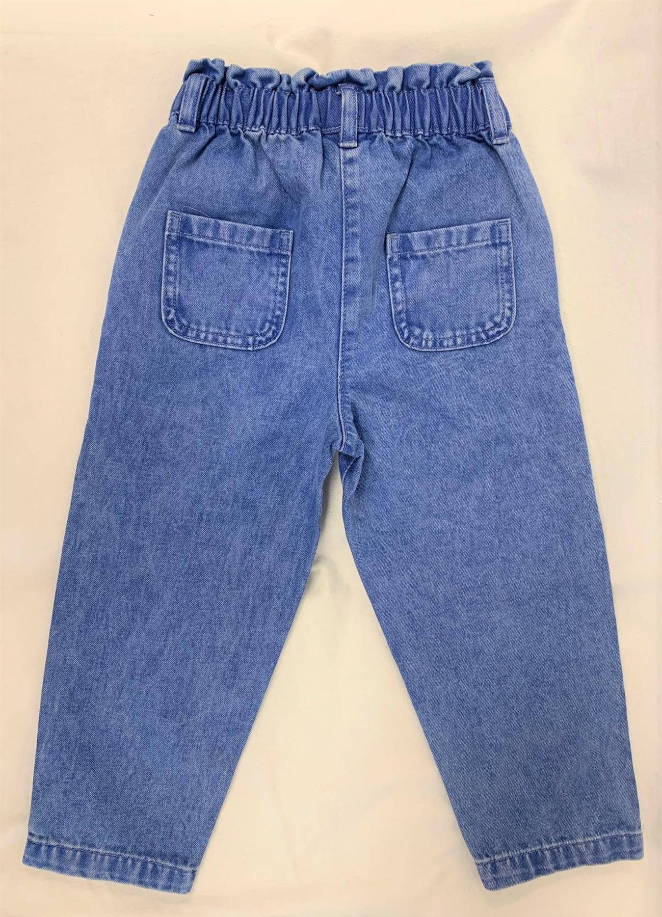 Girls' Pure Cotton Jeans Comfy Denim Elasticated Waist Pockets Kids' High Street