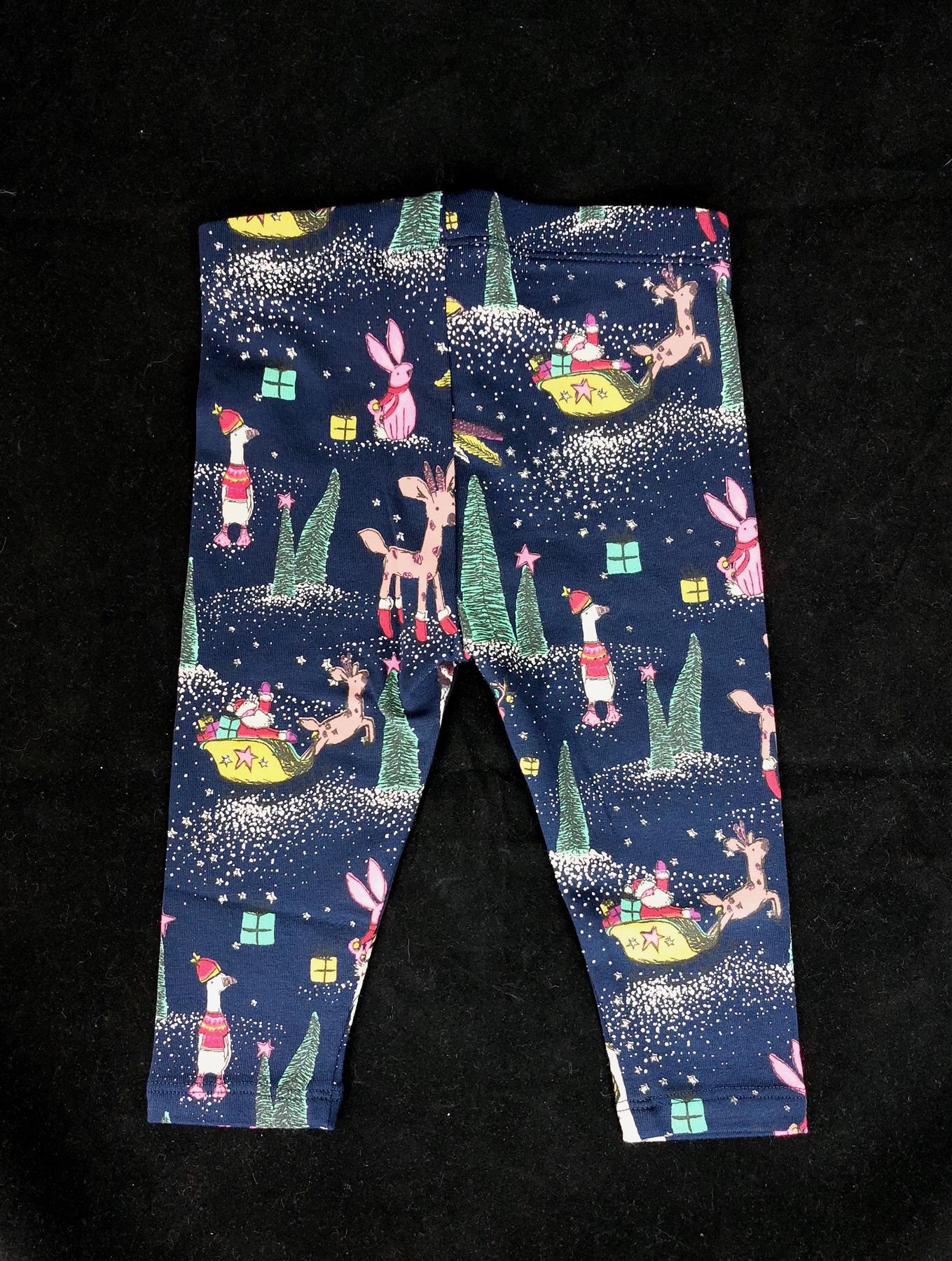 2-Pack Next Baby Soft Christmas Leggings Cotton Rich Cute Animals Chainstore Xmas Brand New