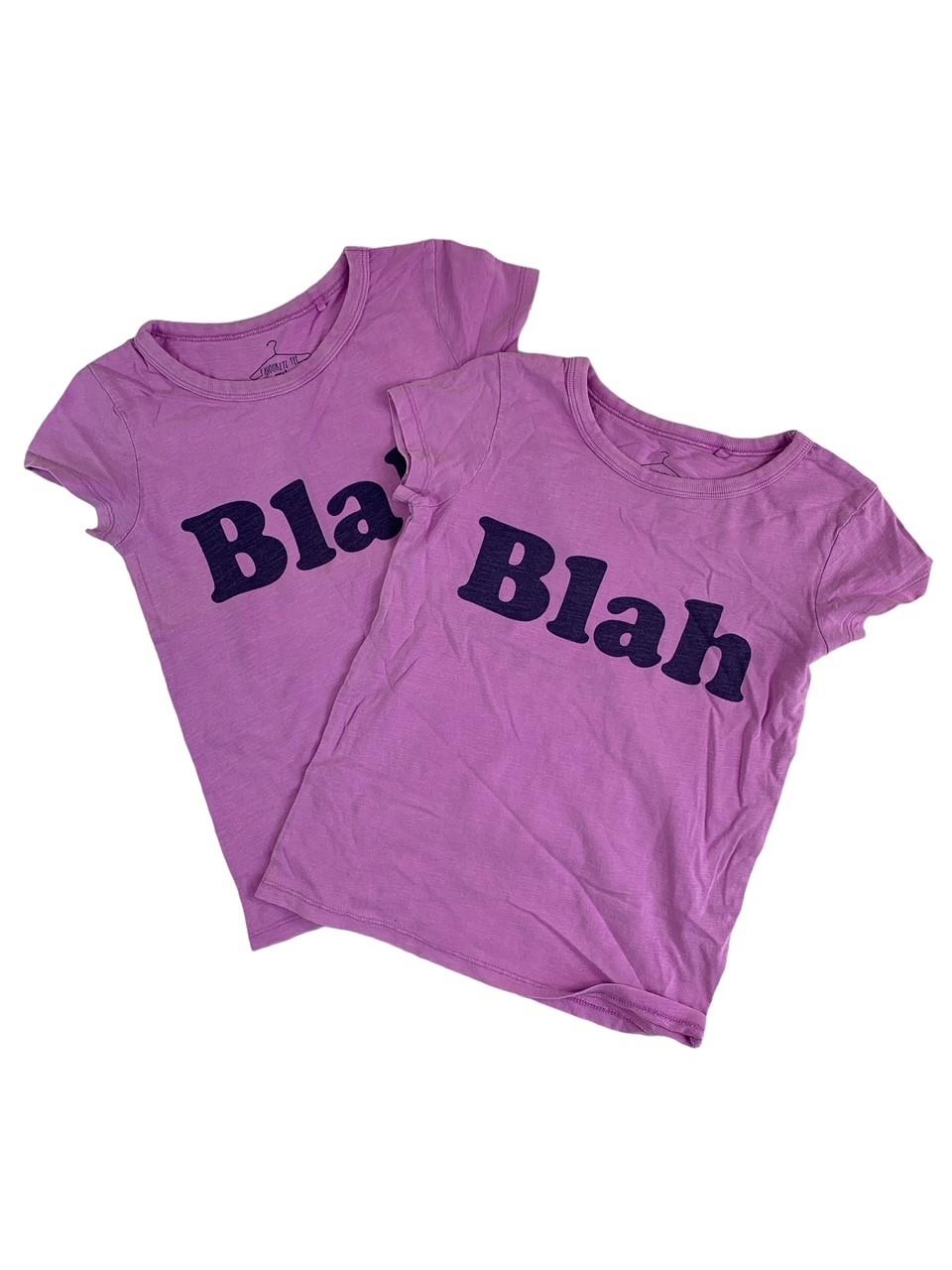 2-Pack Girls T-shirt Lilac Blah cap sleeve Ex-High Street