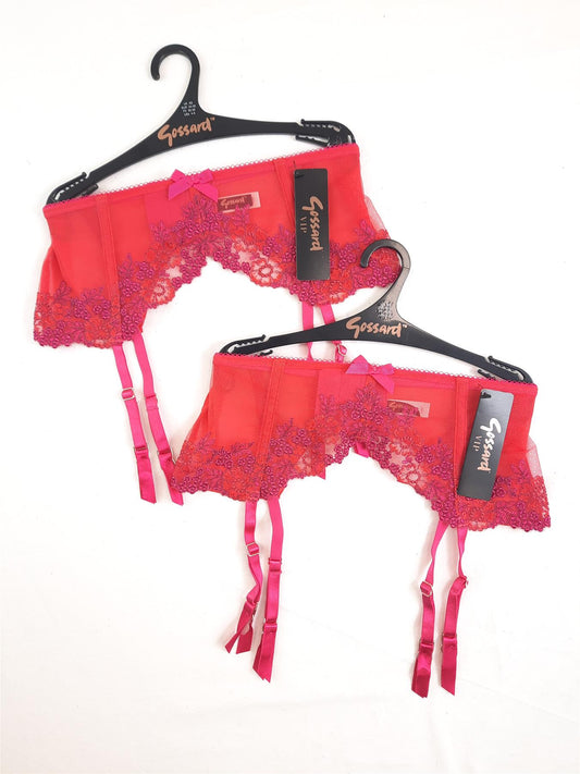 2pk Gossard Amour Suspender Belts Waspies New VIP Burlesque Lingerie Multipack