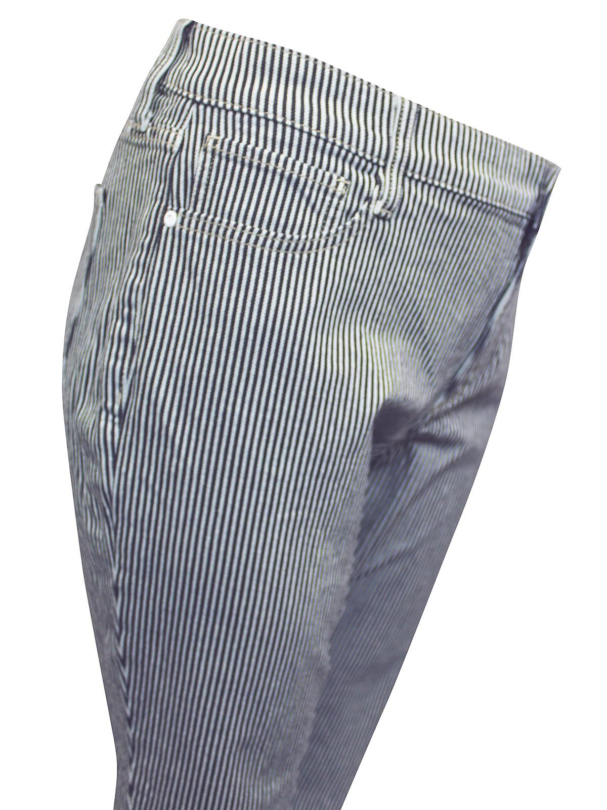 Women's Capri Jeans Cropped Plus Size Black & White Stripe Summer Trousers 18-26