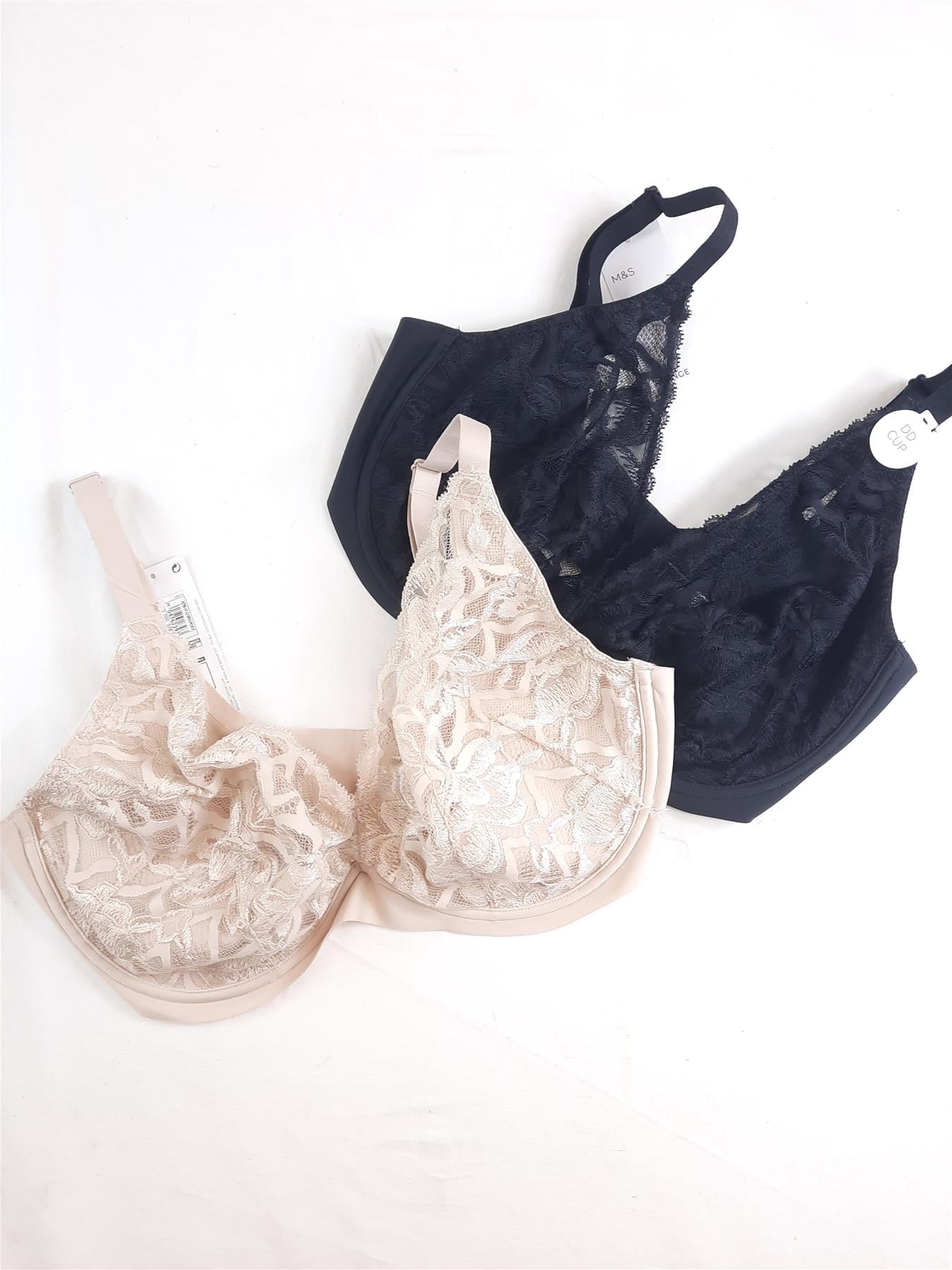 M&S Floral Lace Plunge Bra Non-Wired Unpadded