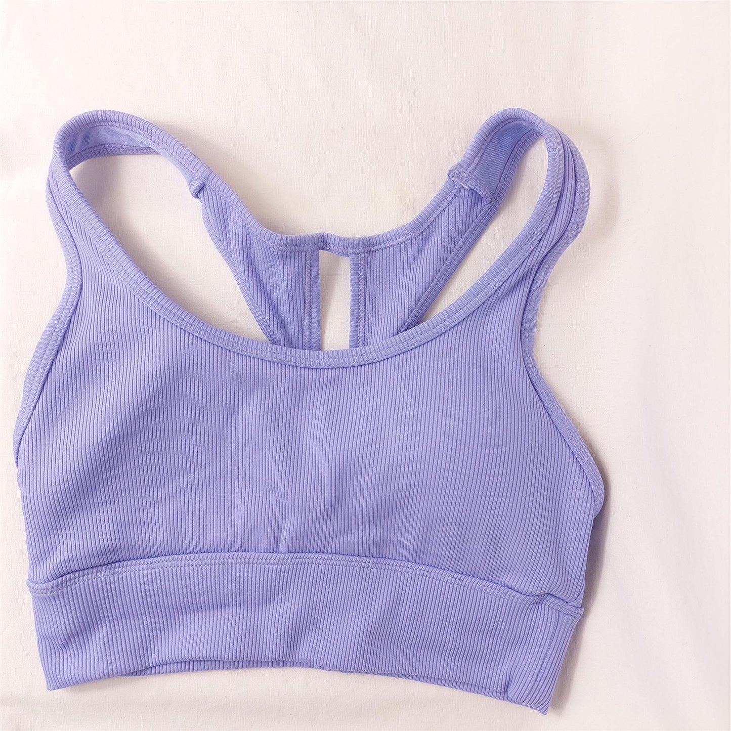 Yoga Top Sports Bra Crop Top Freely Academy Non-Wired Removable Padding Ribbed