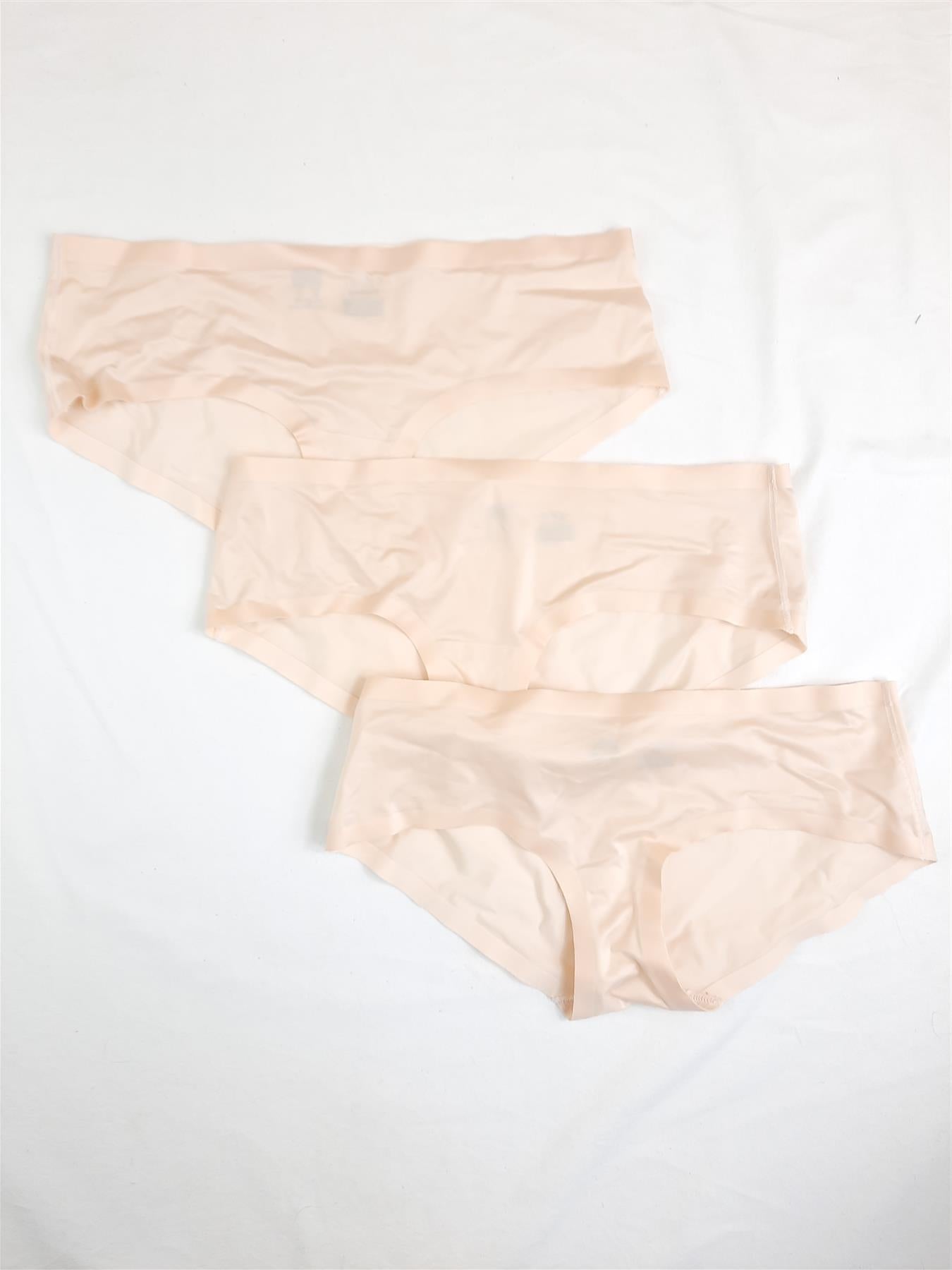 3-Pack Knickers Short Brief Elasticated Waist and Legs Multipack Peach Brand New