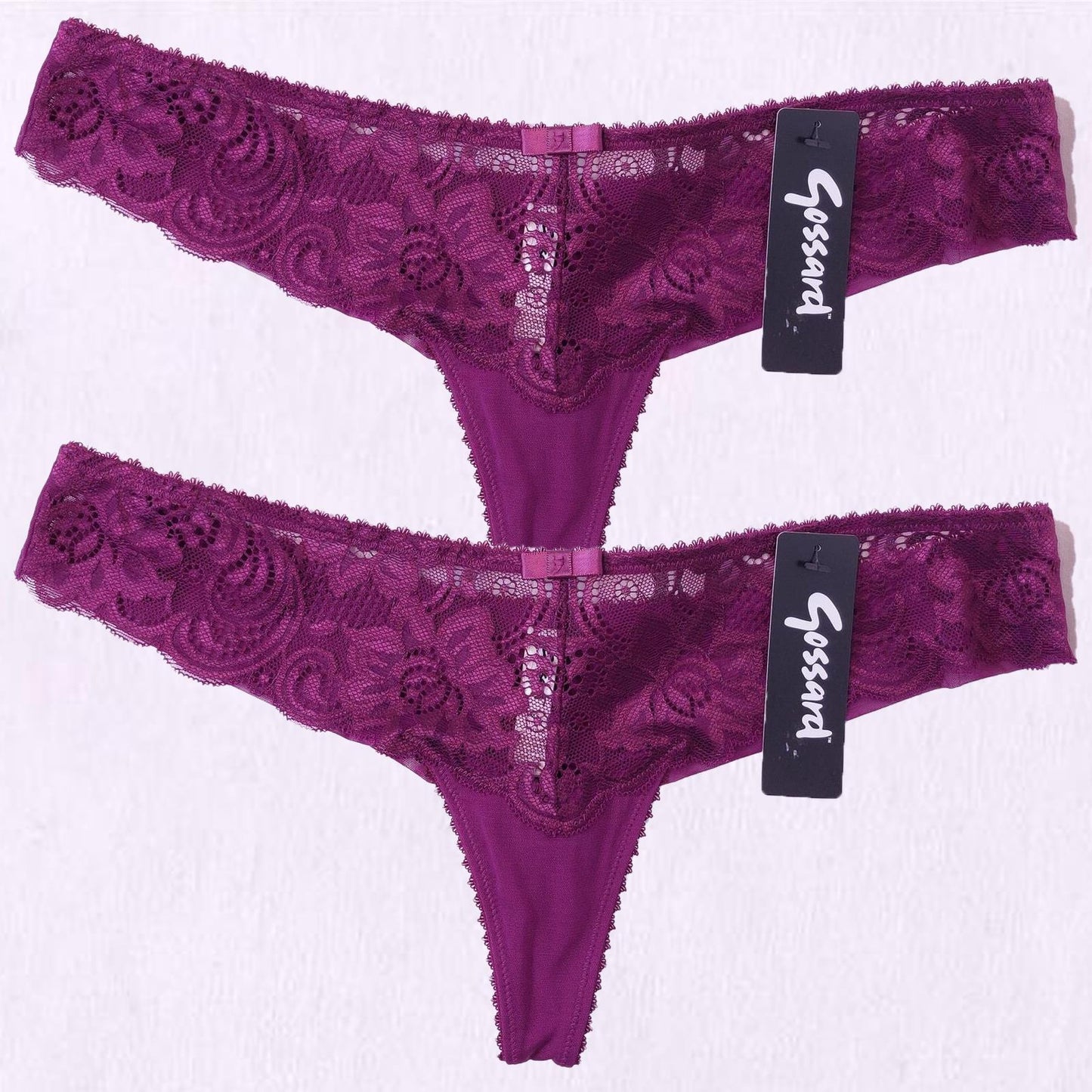 2-Pack Gossard Lace Thong Knickers Multipack Size 8-10 Purple Multipac –  Worsley_wear