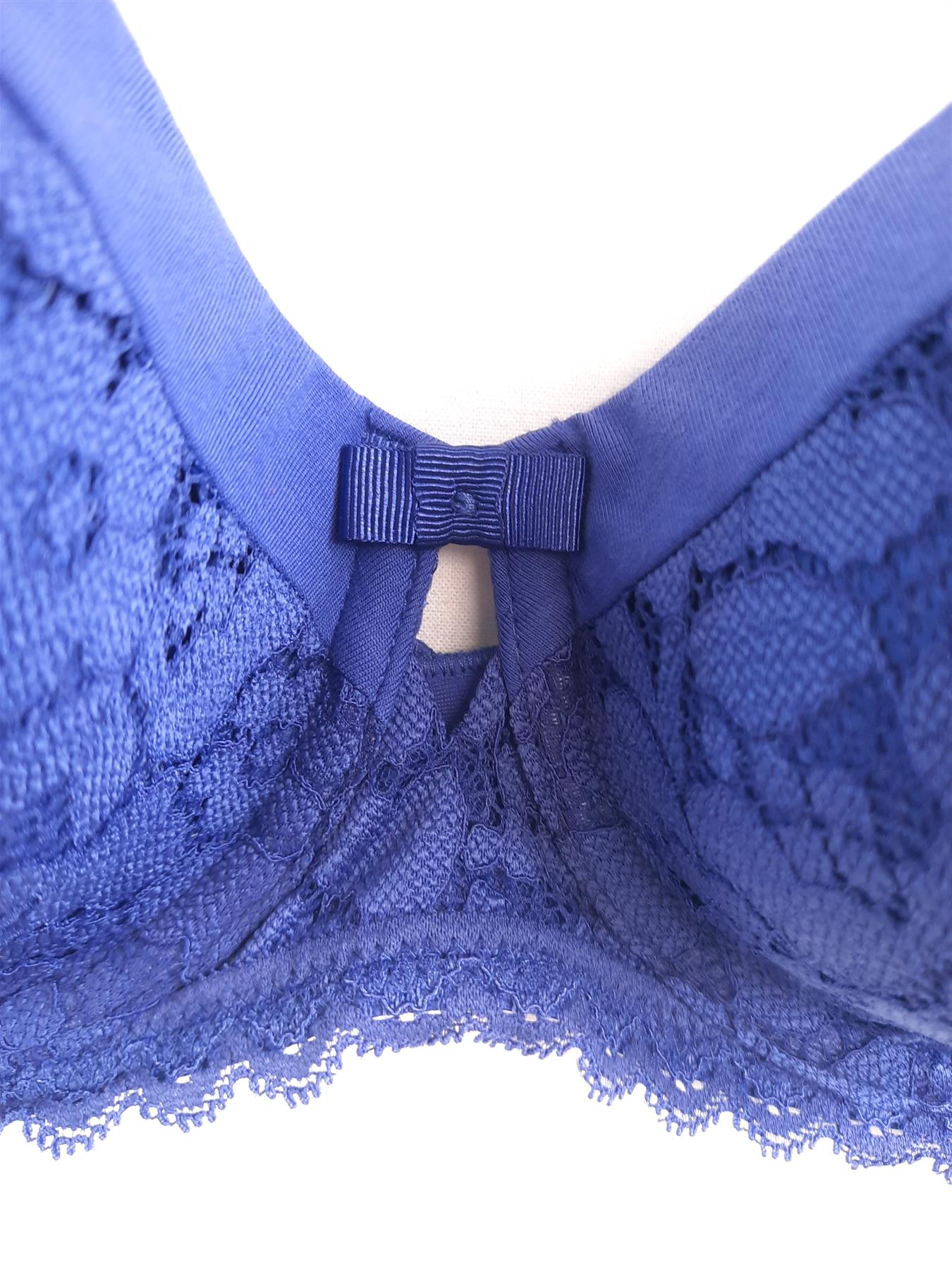 M&S Padded Underwired Full Cup Bra Marine Blue