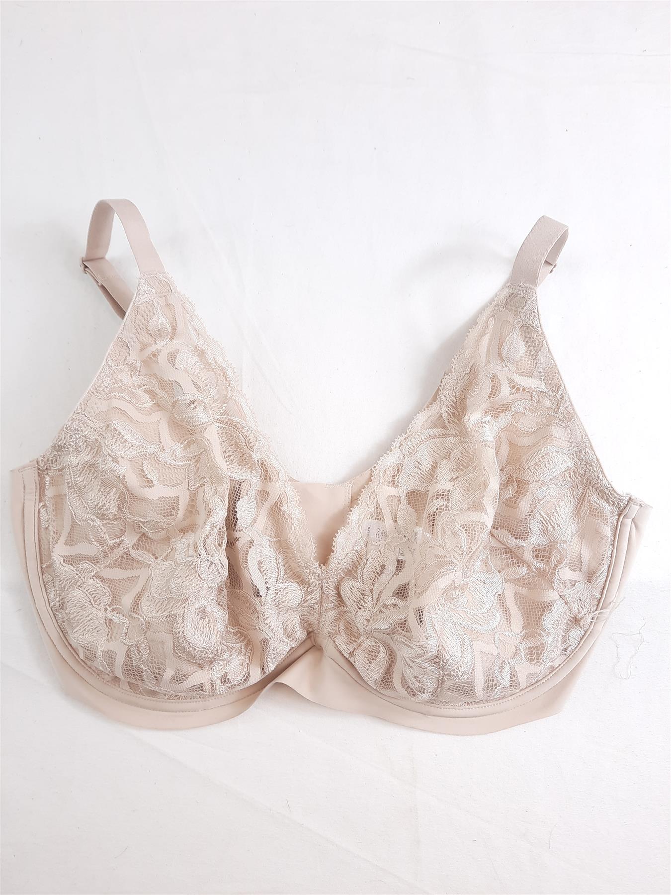 M&S Floral Lace Plunge Bra Non-Wired Unpadded