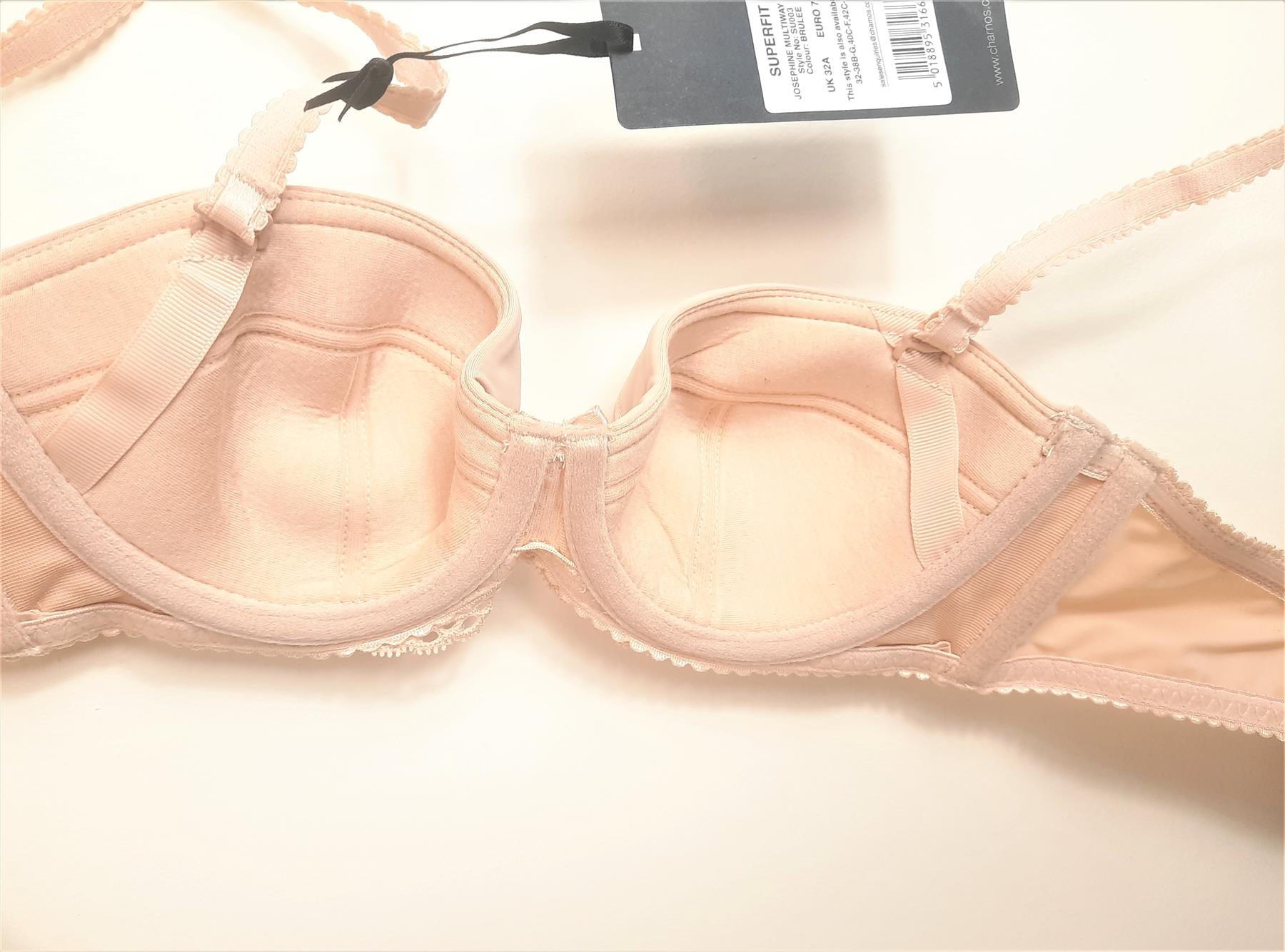 32A Bra Charnos Superfit Multiway Underwired Light Padded Balcony Almond New