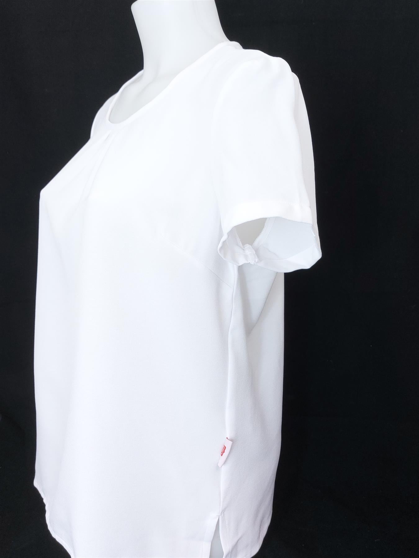 Women's Work Blouse 2-Pack Short Sleeve Smart Easy Care Office Shirt Top White