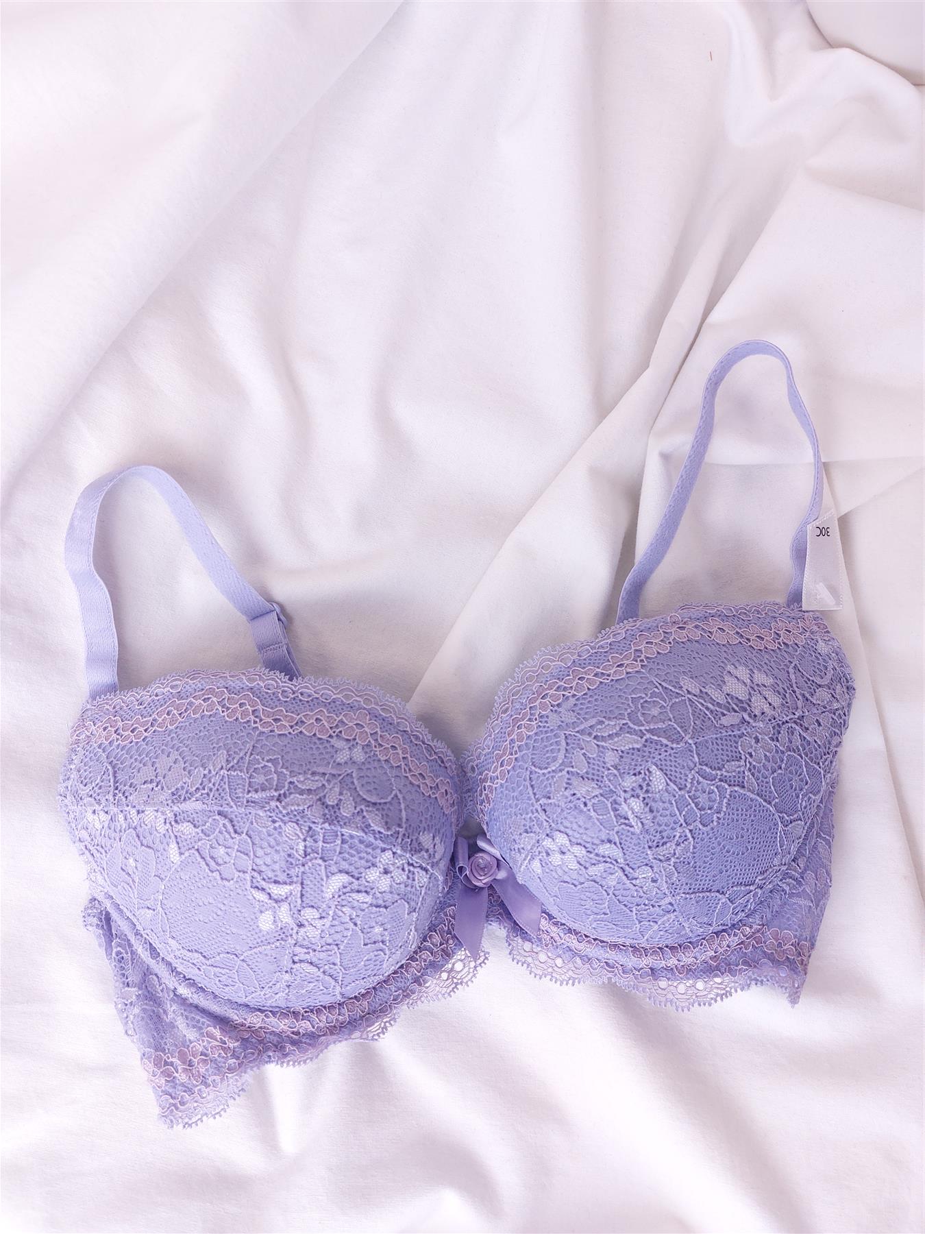 Brand New Boux Avenue Lace Lilac Chloe Plunge Bra UK Wired Padded