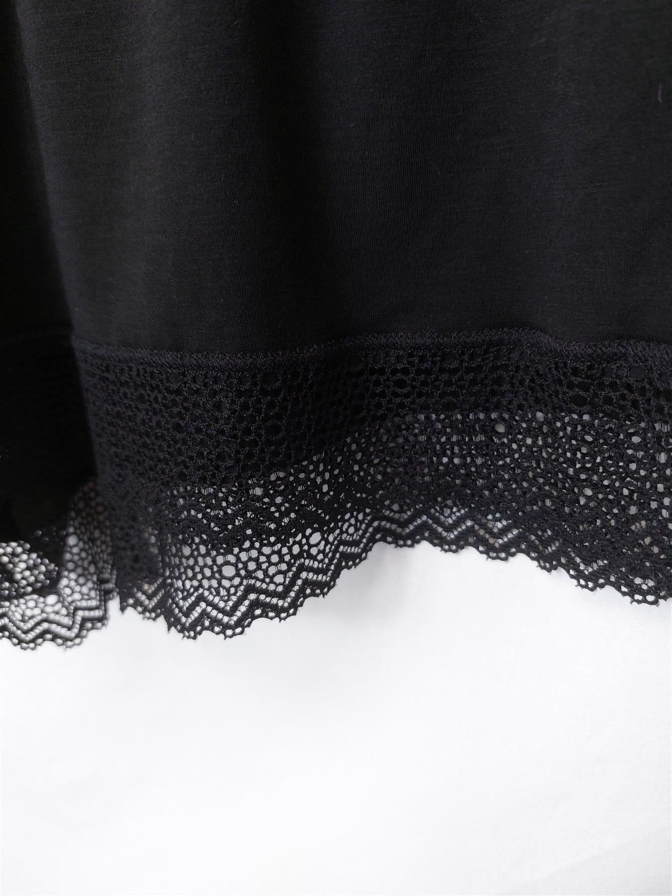Oysho Supersoft Sleep Shorts Lace Trim Pyjama Bottom Soft Modal Comfort Black