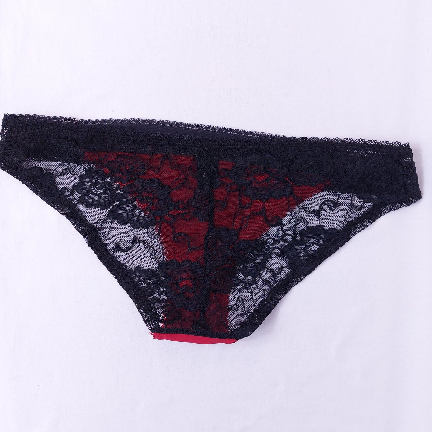 2-Pack Floral Lace Knicker Red 7 Black