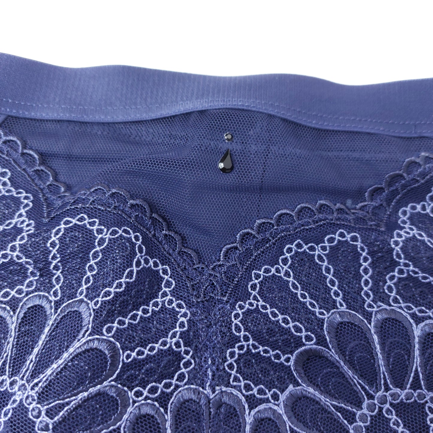 Berlei Beauty Style Deep Brief Midnight Blue Knickers Sheer Lace Detail