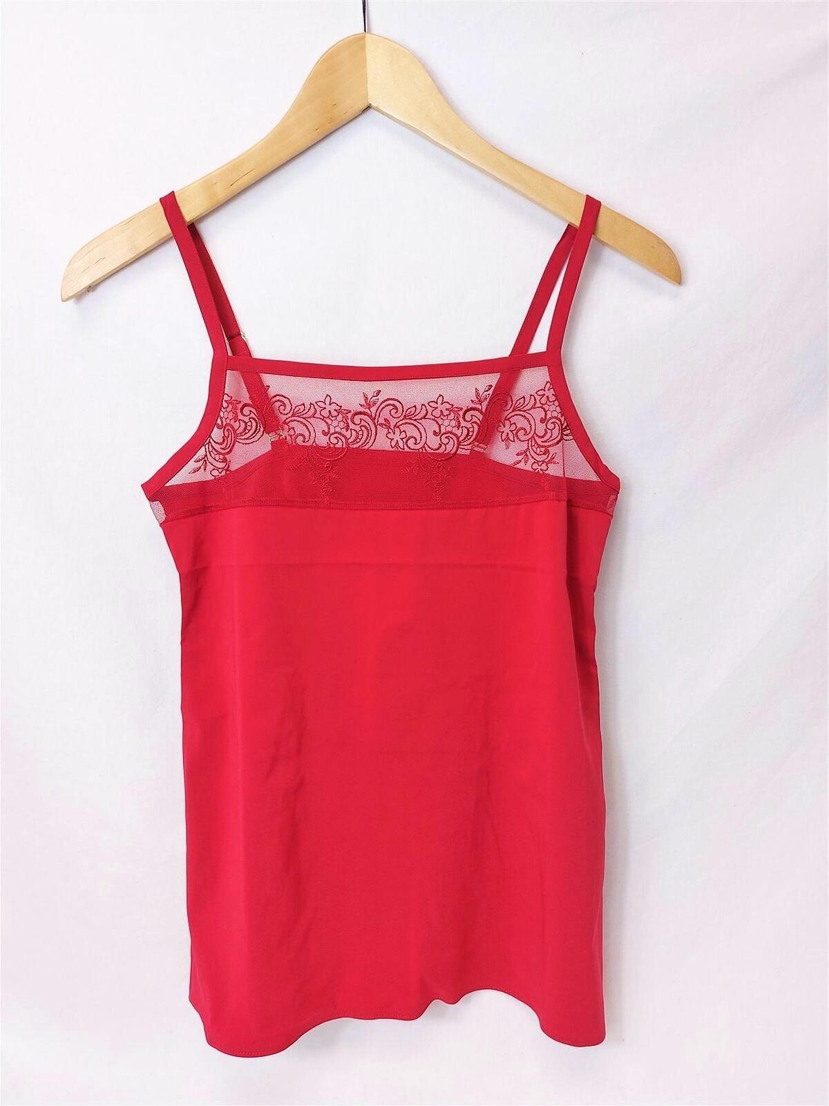 2pk Camisoles Vest Lace Tops Skinny Soft Support High Street Multipack Red New