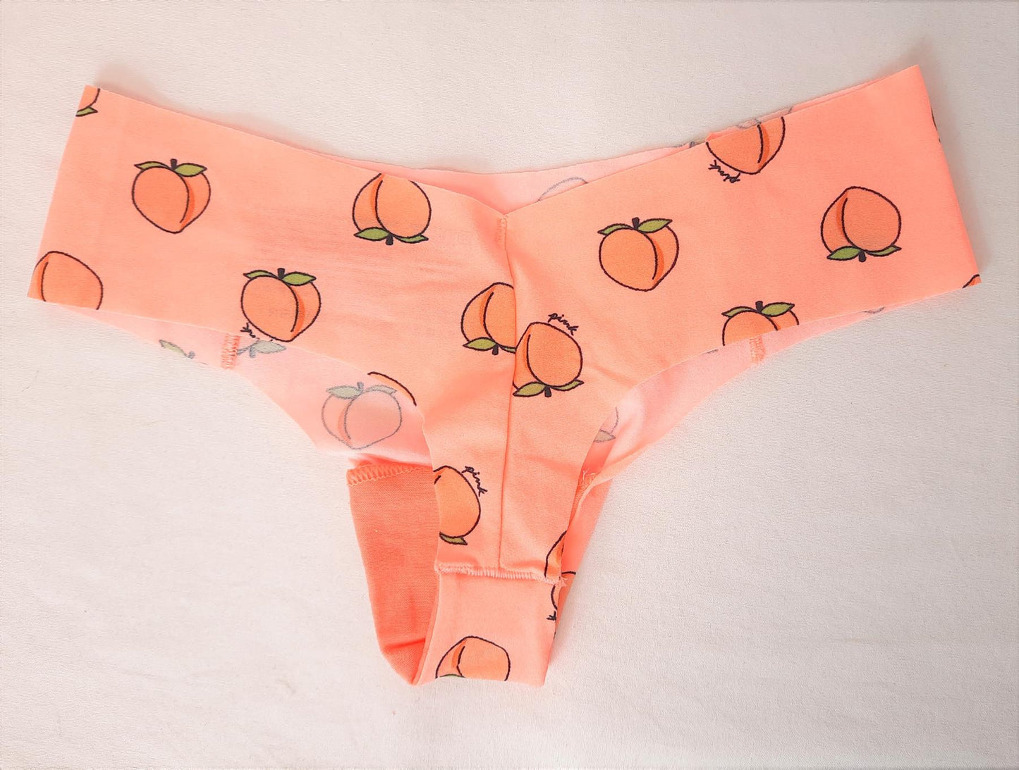 5x No-VPL Thongs Peach Cotton-Lined Multipack Fashion Brand Knickers Size 4-6