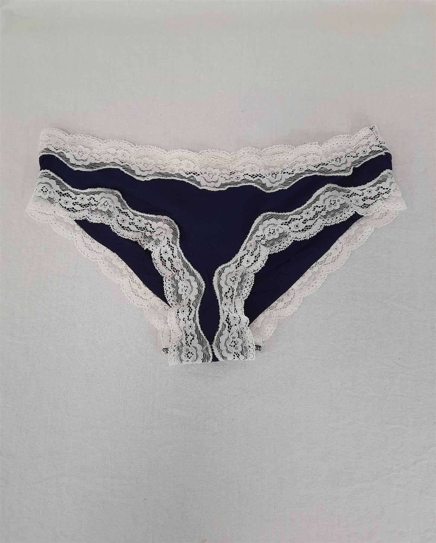 2-Pack Lace Trim Knickers Supersoft Brazilian OR Thong Sustainably Sourced Brand New