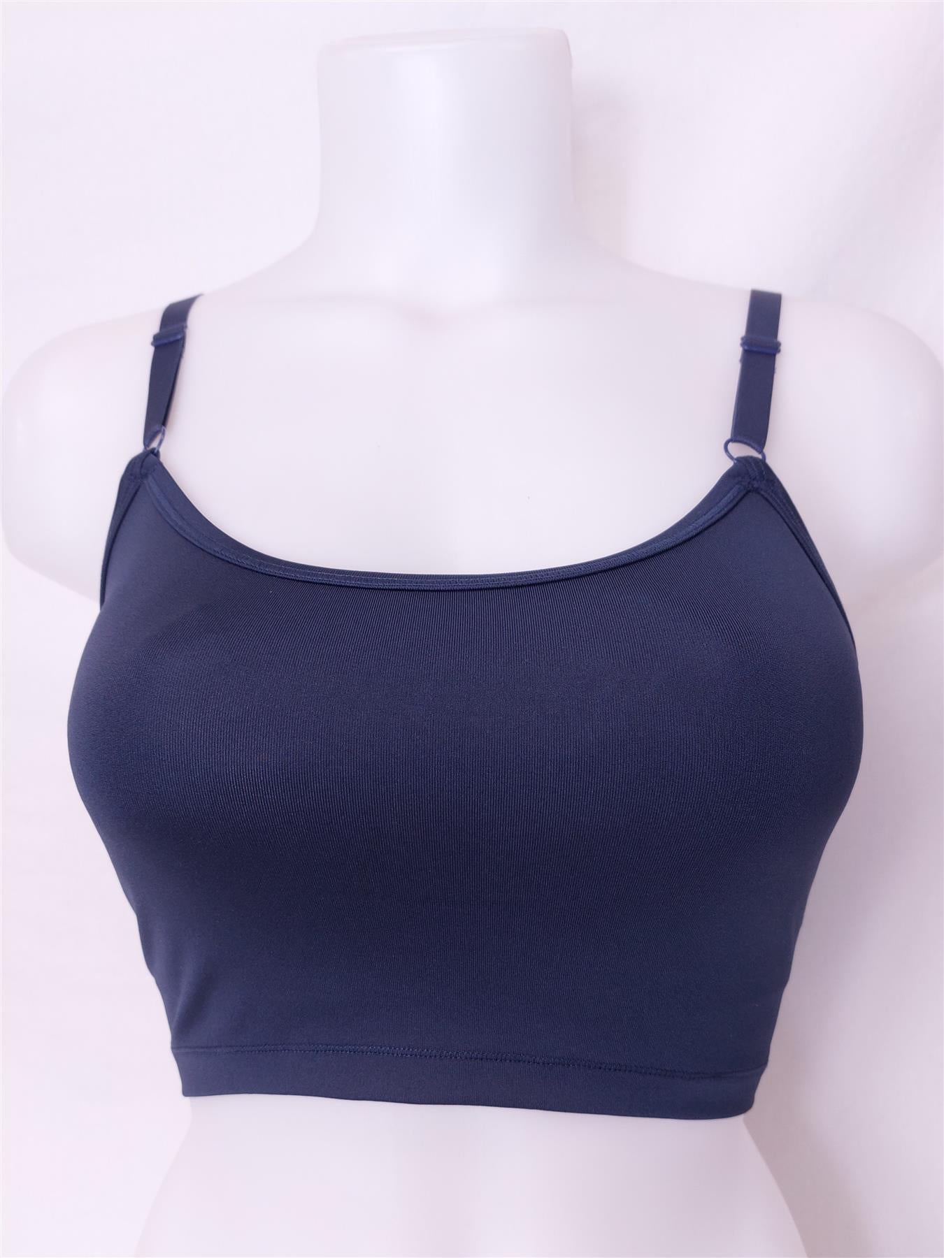 Marika Sports Bra Gym Yoga Top Soft Removable Padding Non-Wired Ruched Back Navy