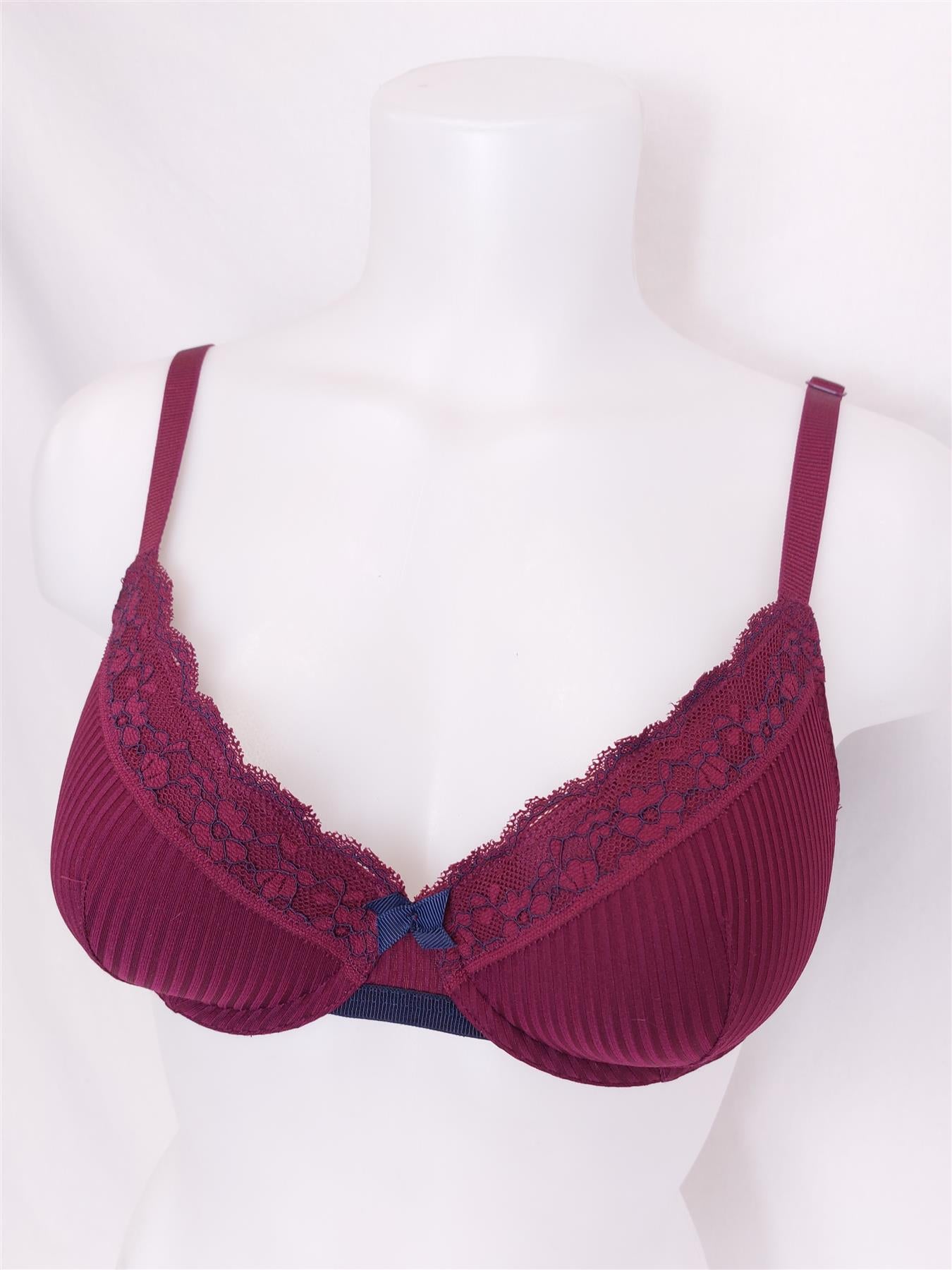 Full Cup Bra with Lace Trim Padded Underwired Brand New