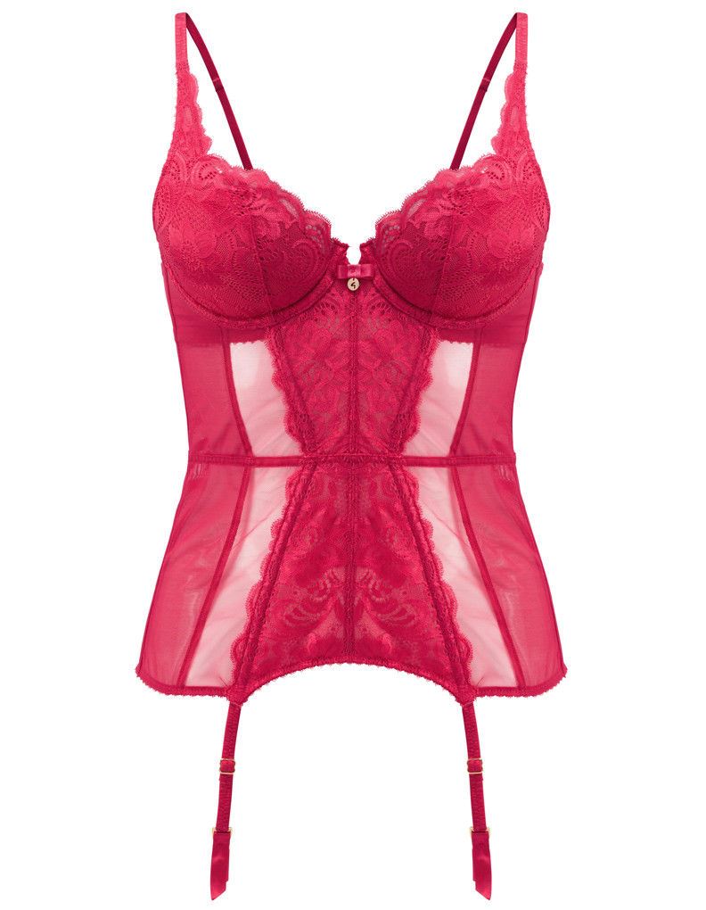 Gossard Gypsy Red Floral Lace Basque 11119 Sexy Lingerie