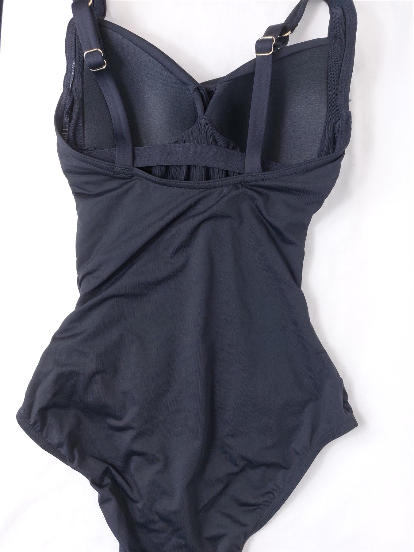 Women's Slimming Swimming Costume Padded Wrap Plunge Swimsuit Brand New