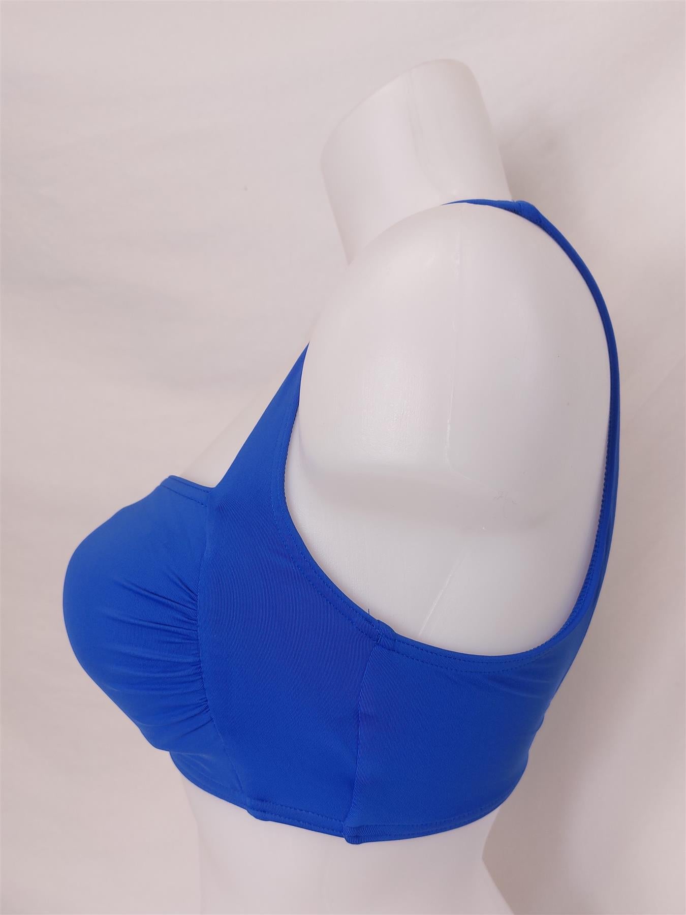 High Street Bikini Top Padded Non-Wired Square Neck Bandeau (Top Only) Blue