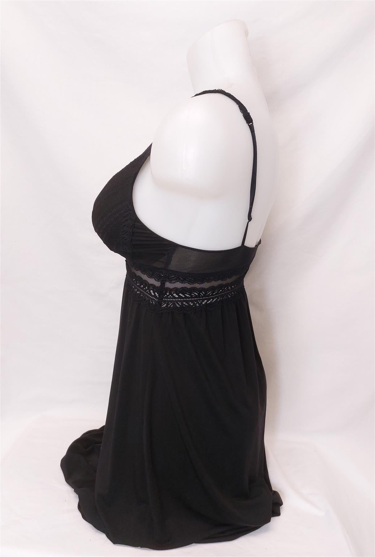 Oysho Women's Lace Nightdress Soft Full Slip Nightie Padded or Unpadded Black