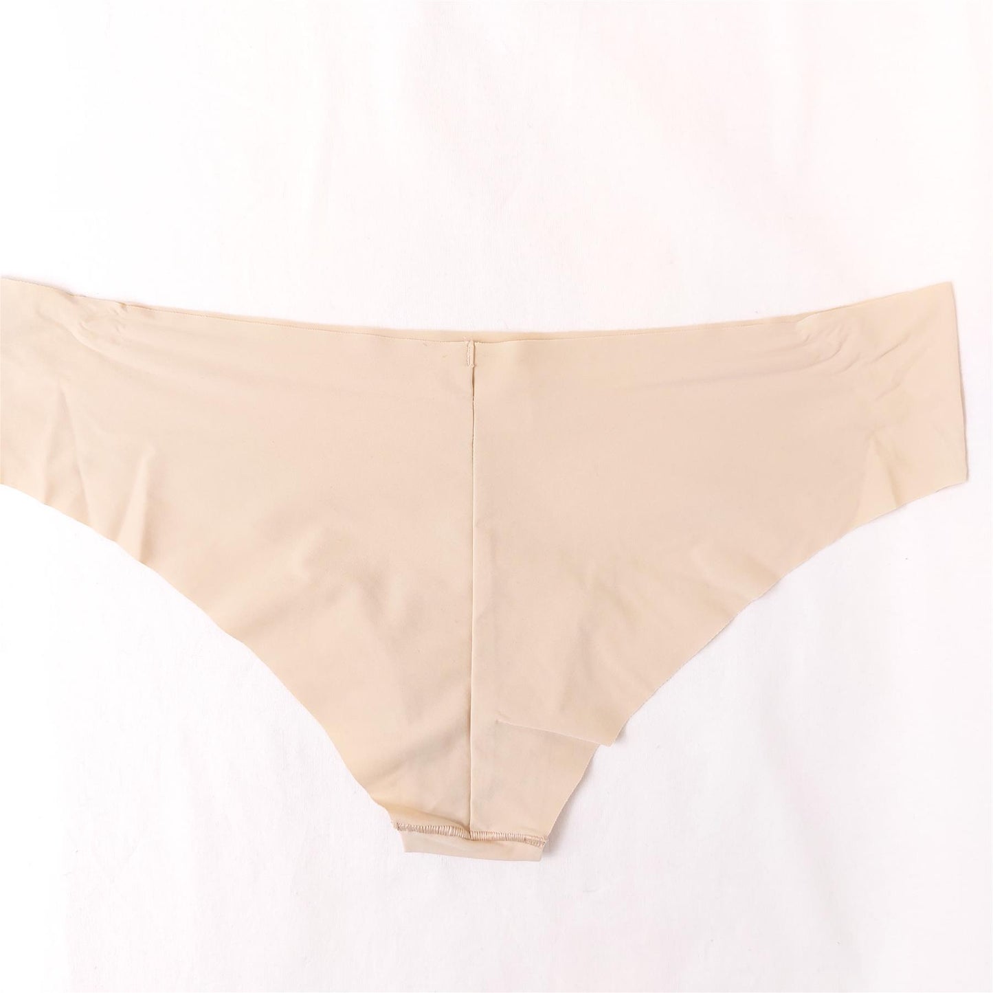 Women's Bikini Brief Knickers Laser Cut No VPL Cotton Lined Almond Size Large 3 Pack