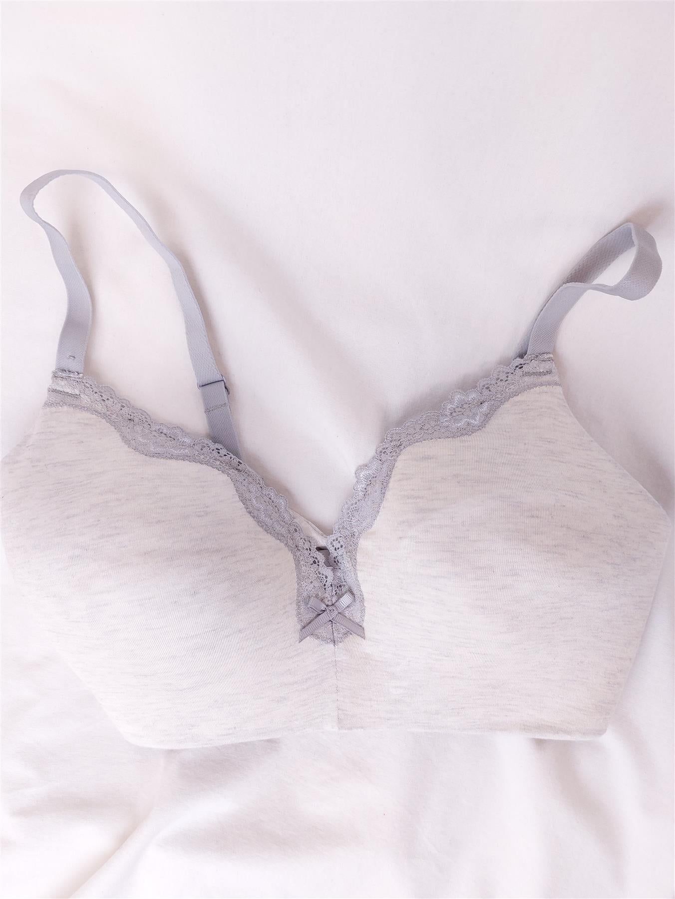F&F Supersoft Comfort Bra Non-Wired Lightly Padded Lace Trim Shop Soiled