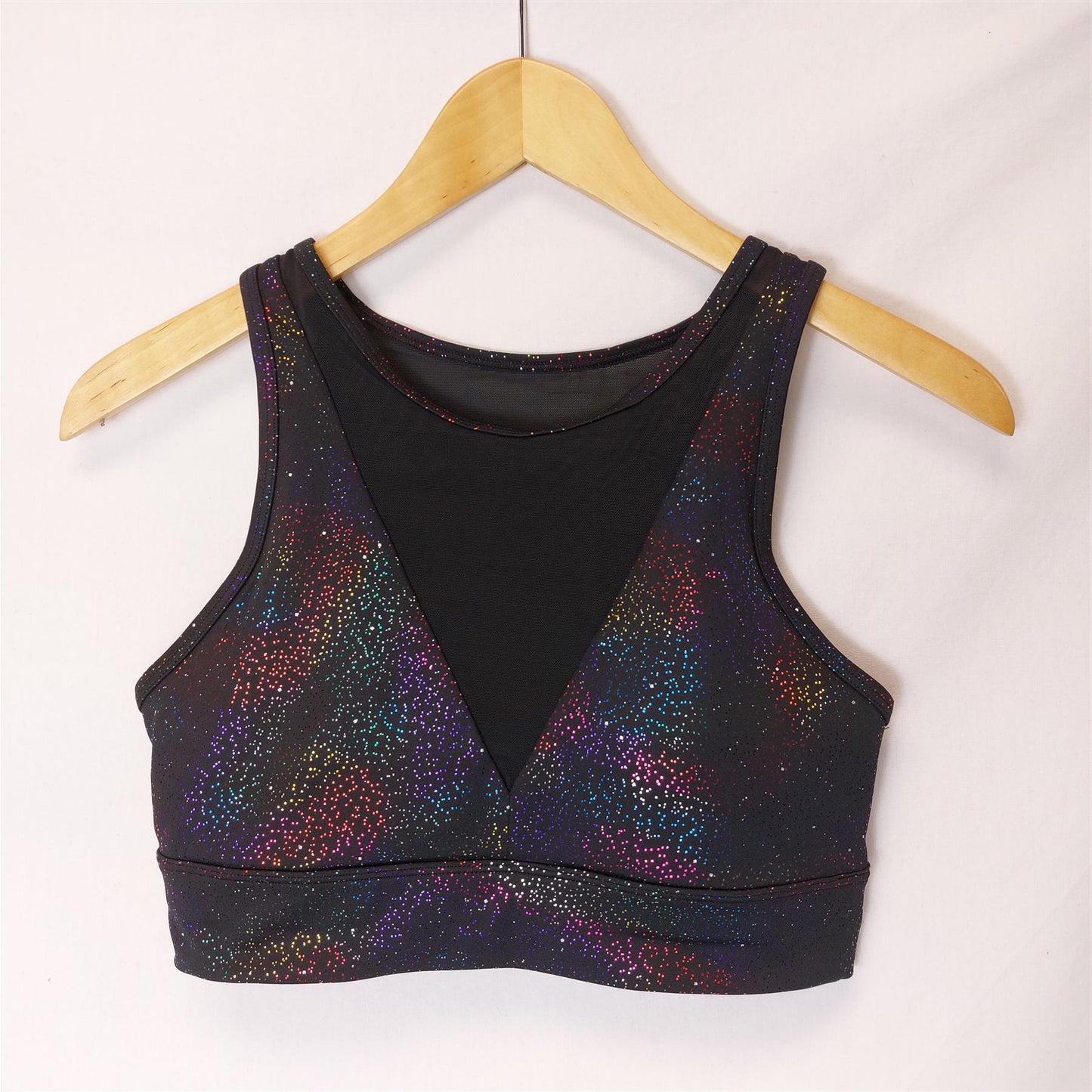 Sports Bra Yoga Top Marika Cycle House Non-Wired Removable Padding Black Glitter