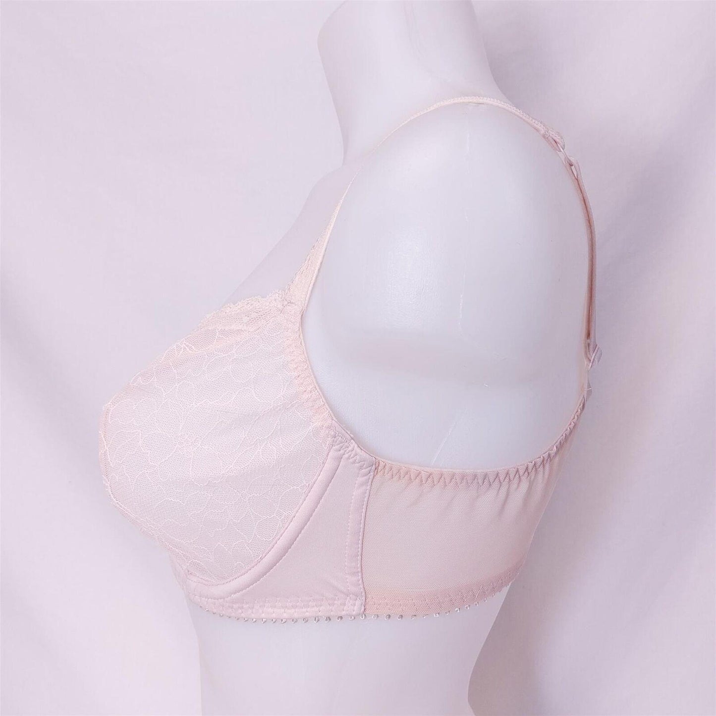 2pk Sheer Lace Bras Full Cup Underwired Non-Padded Multipack Grey or Pink