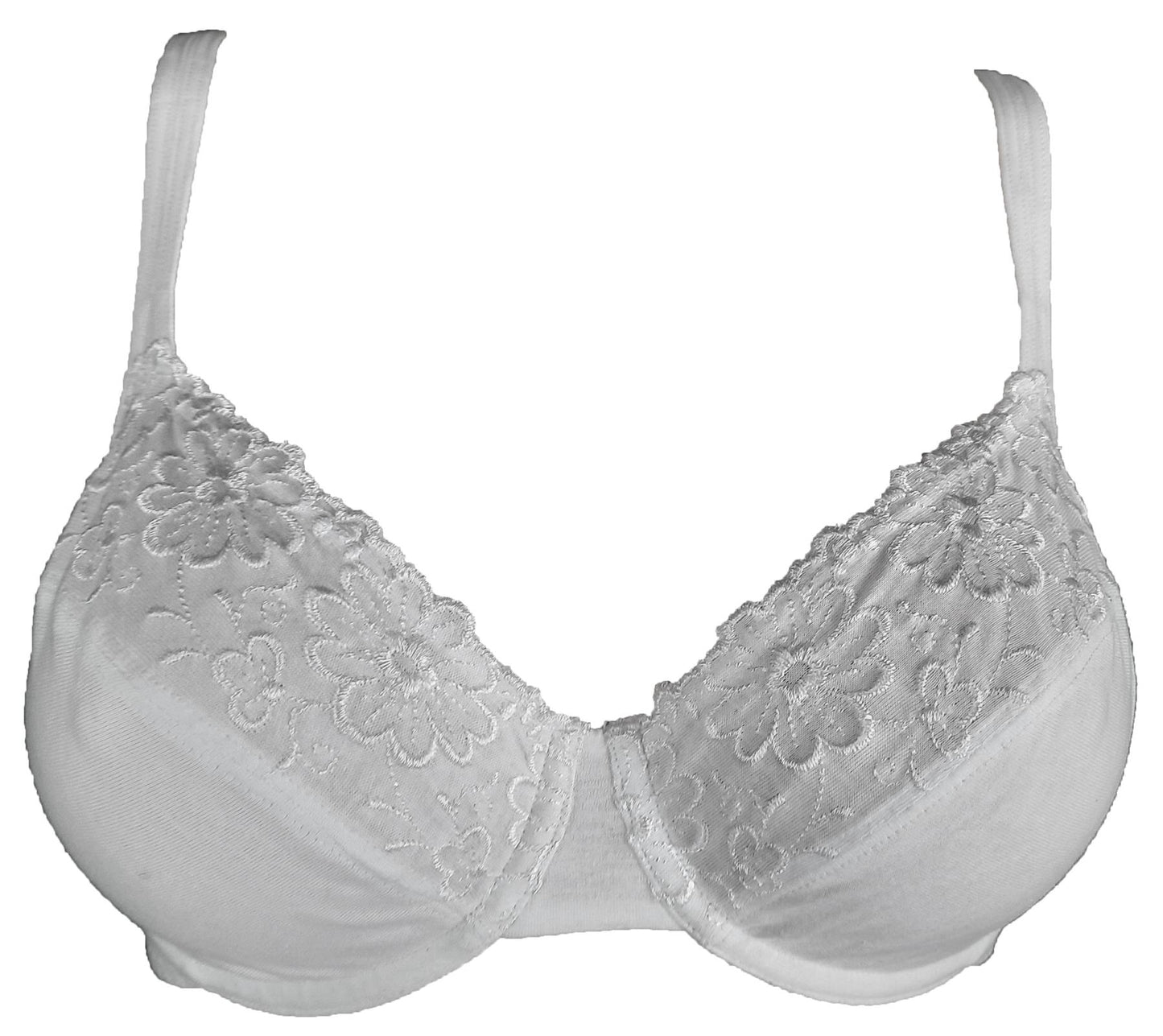 Cotton Rich Embroidered Non-Padded Full Cup Bras A-DD