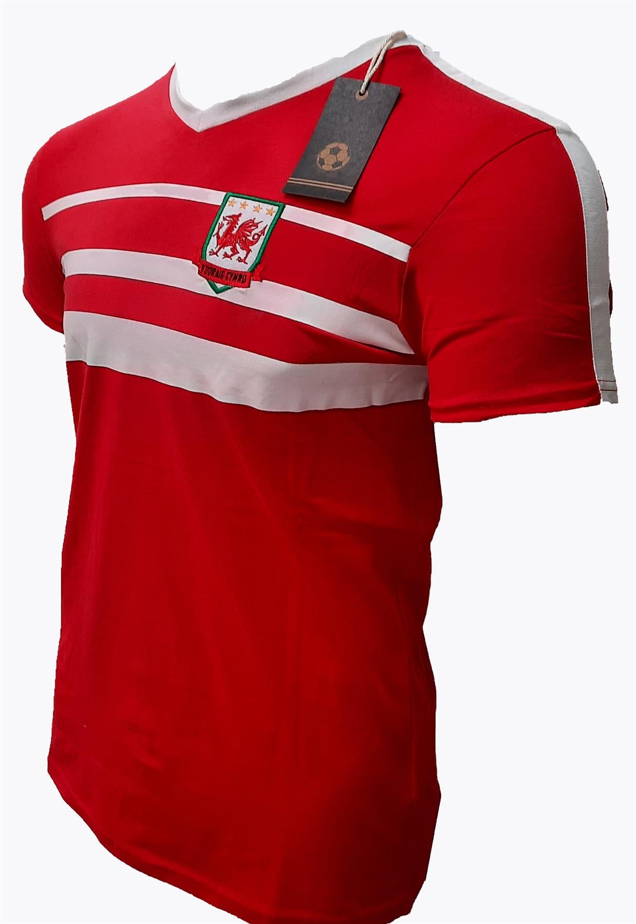 Cymru Wales Men's Sport V-Neck T-Shirt Top Pure Cotton Unofficial Supporter Brand New