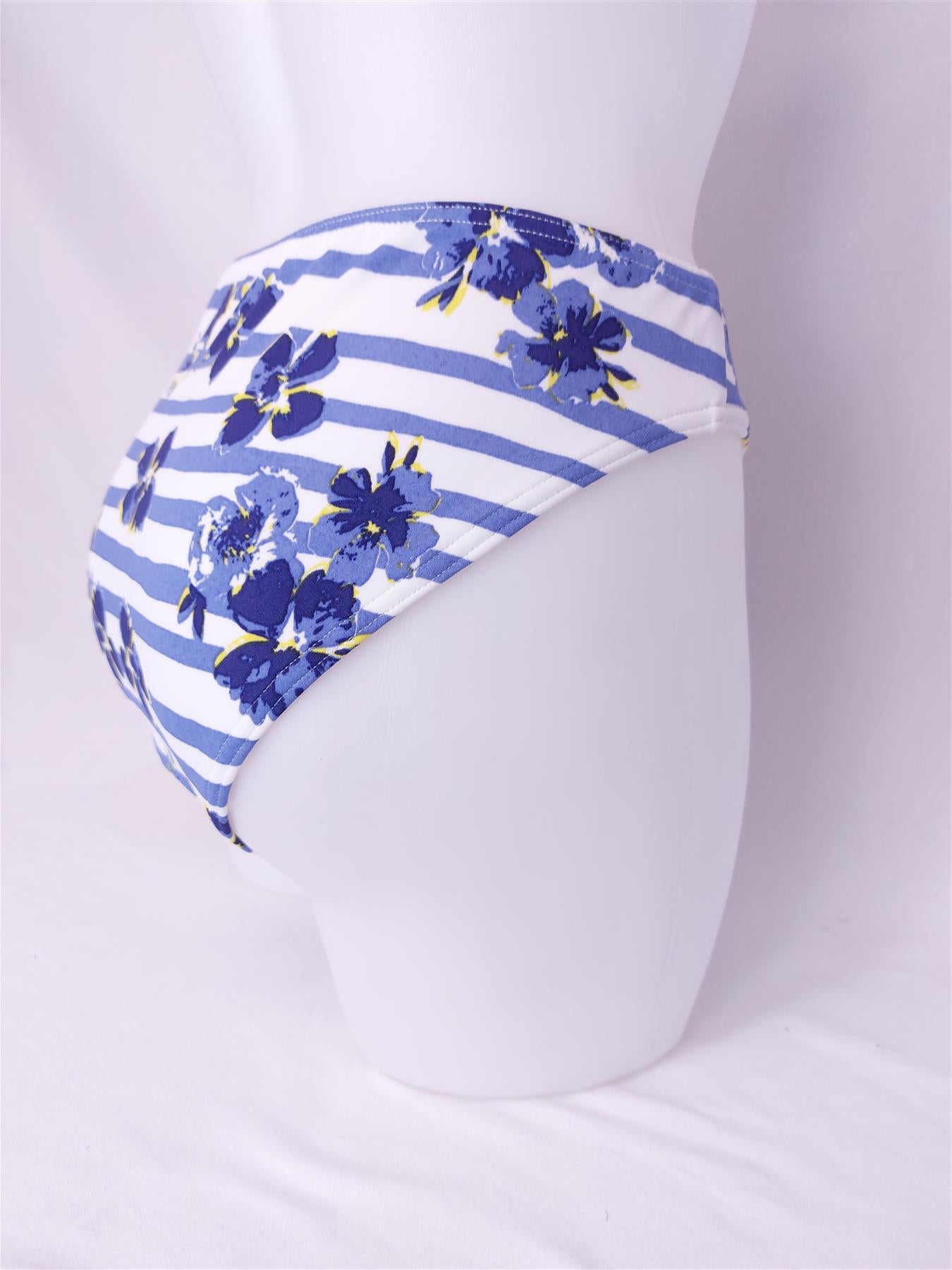 Floral Stripe Bikini Briefs (Bottoms Only)
