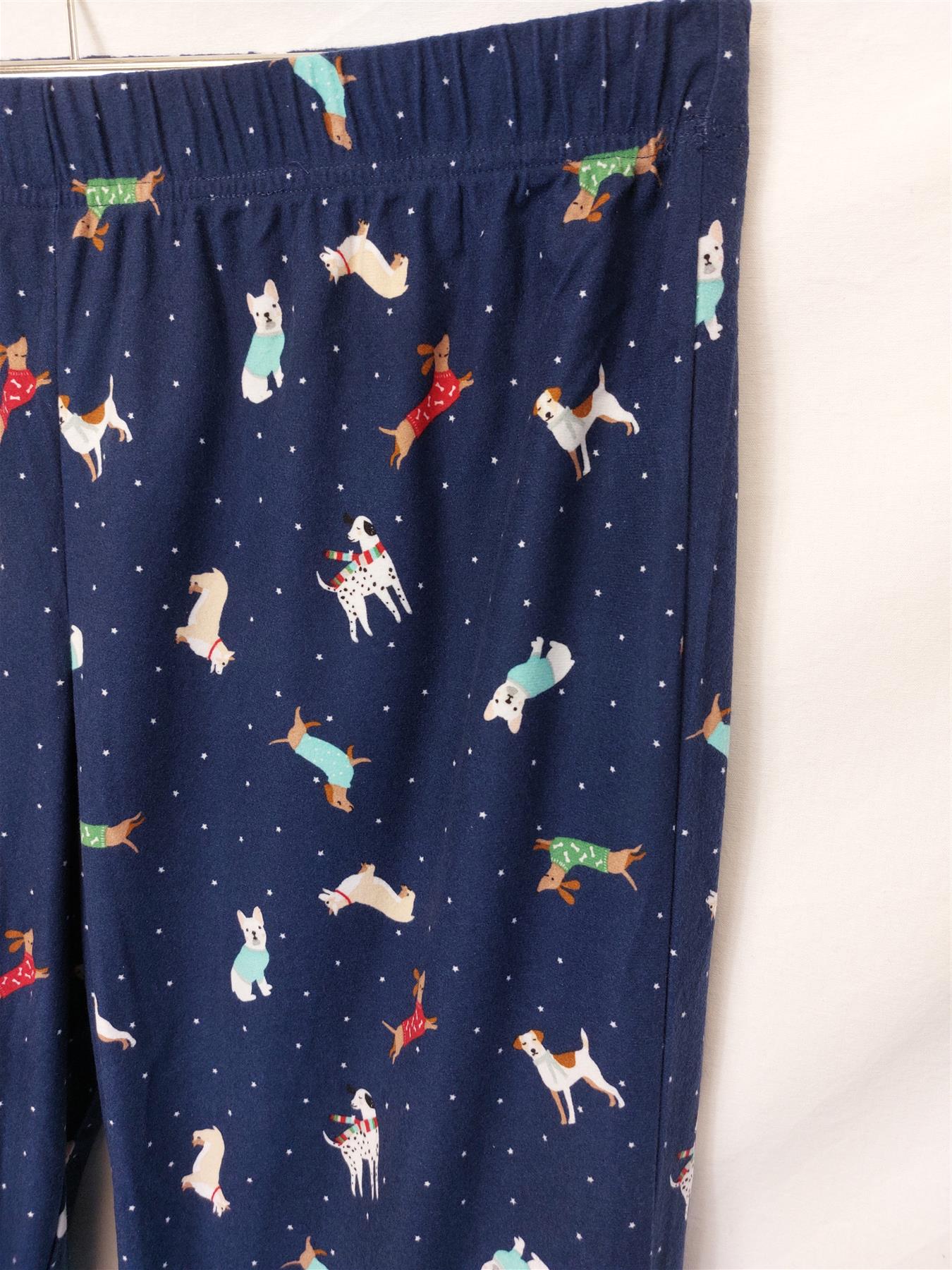 Women's Supersoft Pyjama Bottoms Navy Cute Dog Print Comfy PJ Pants Brand New