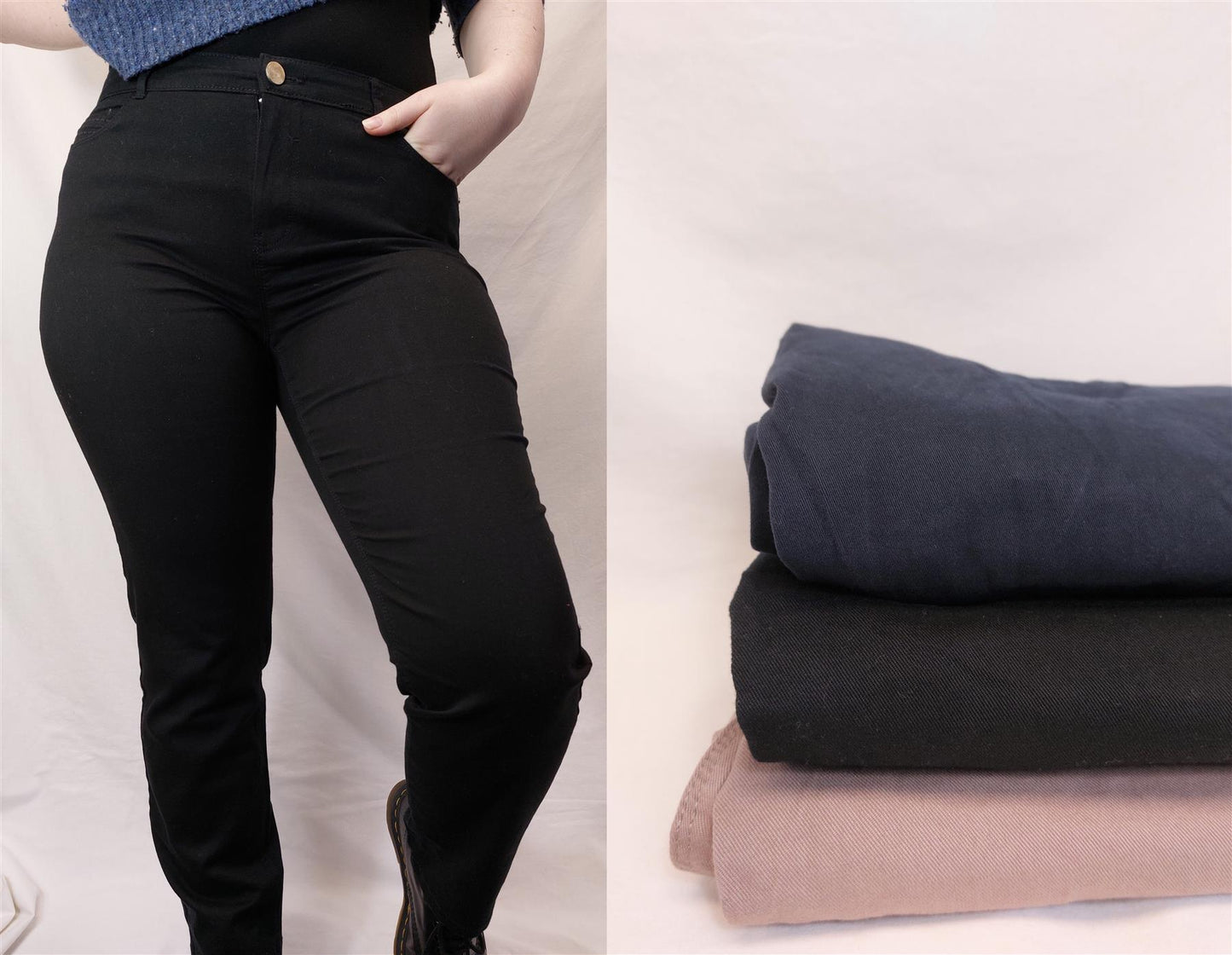 C&A Straight Leg Jeans  Stretch Denim Smart Casual Trousers Women's