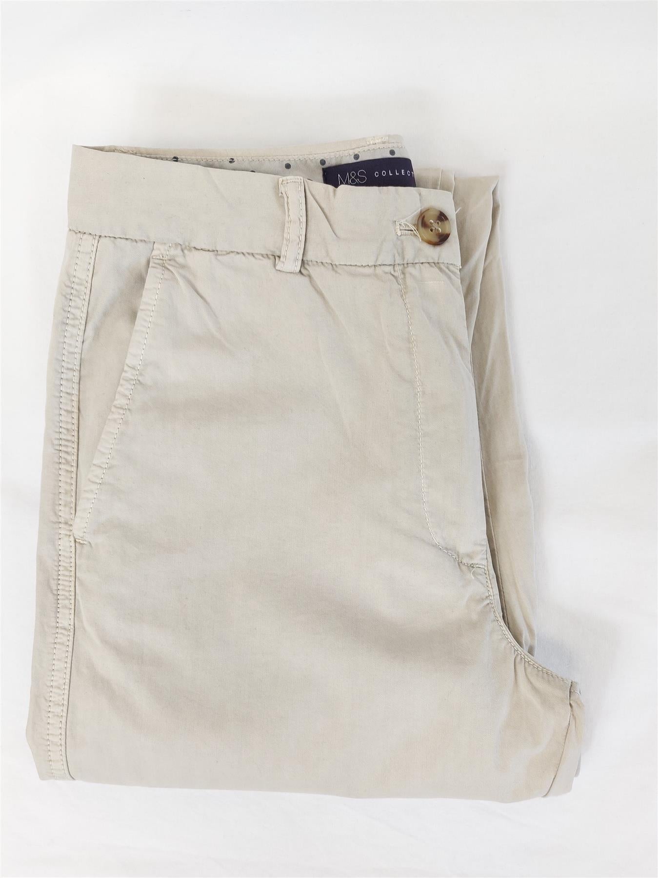 Women's Chino Trousers Pure Cotton Tapered Ankle Grazer Smart Cool Brand New