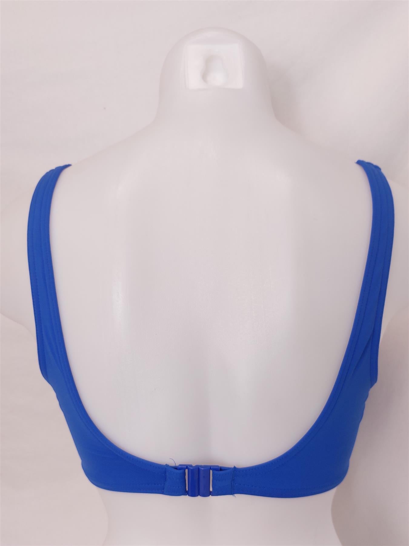 High Street Bikini Top Padded Non-Wired Square Neck Bandeau (Top Only) Blue