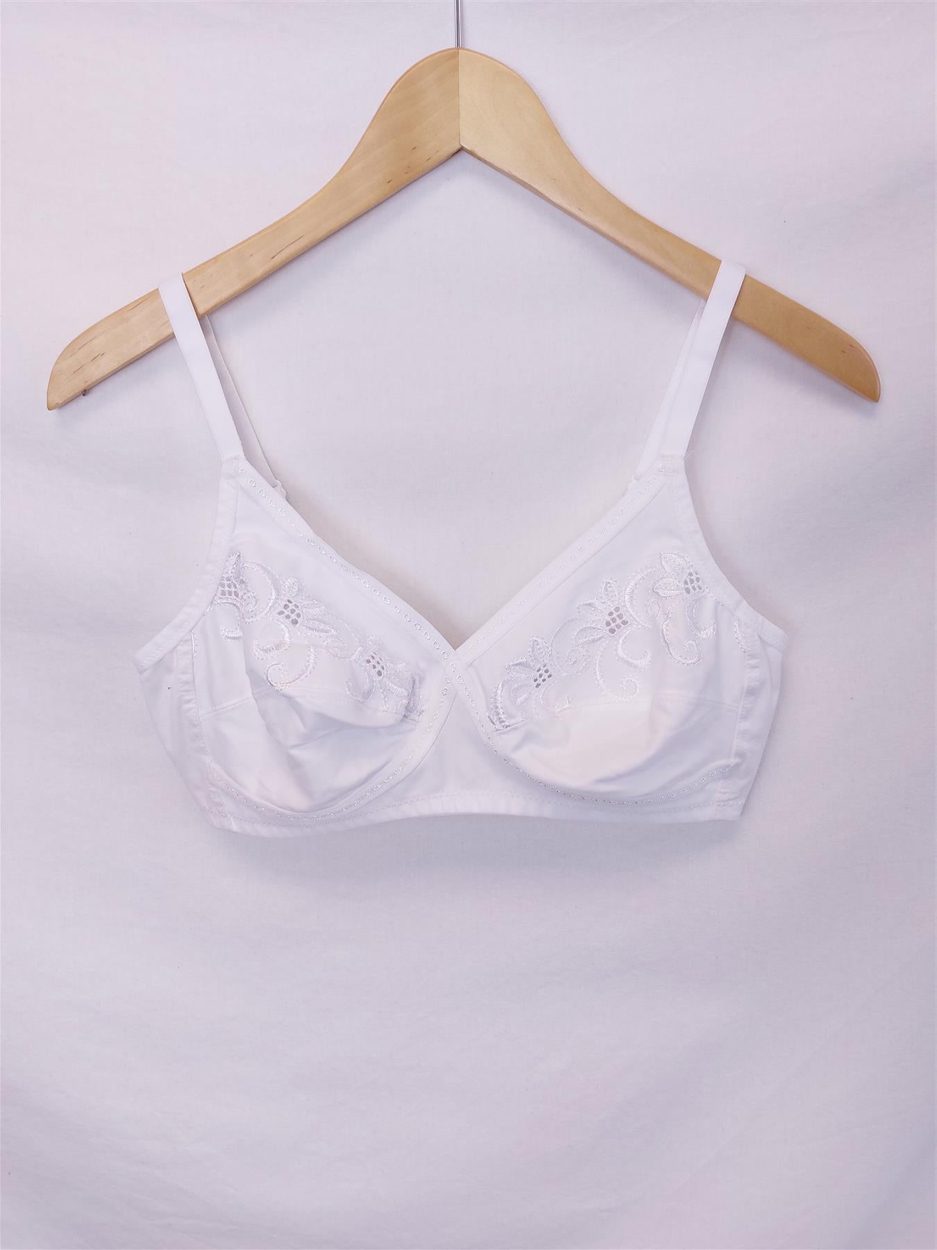 Comfort Support Bra Unpadded Non-Wired Embroidered High Street New 32-44 B-DD