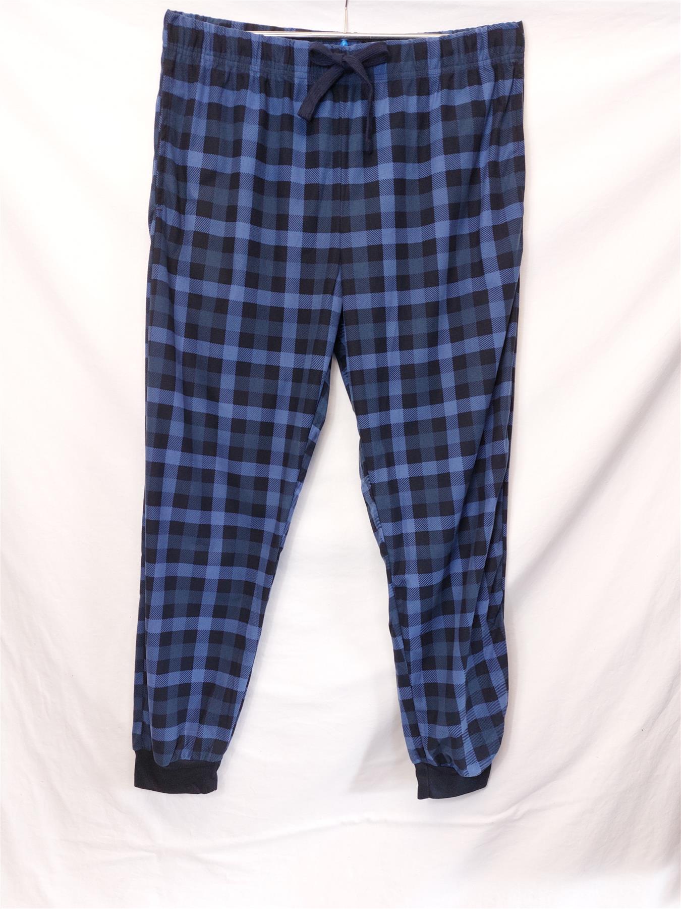Men's Tartan Pyjama Bottoms Soft Comfortable Drawstring Blue Check Brand New