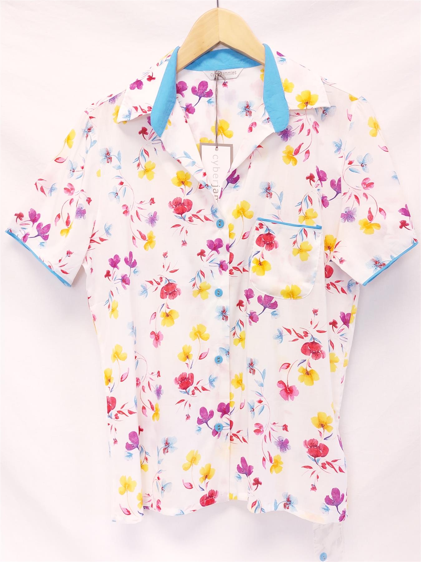 Cyberjammies Women's Tropical Botanics Woven Pyjama Top