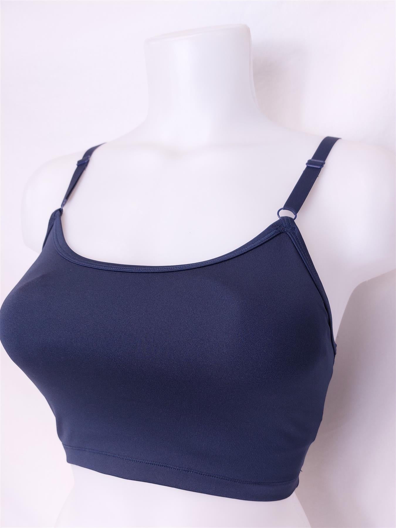 Marika Sports Bra Gym Yoga Top Soft Removable Padding Non-Wired Ruched Back Navy