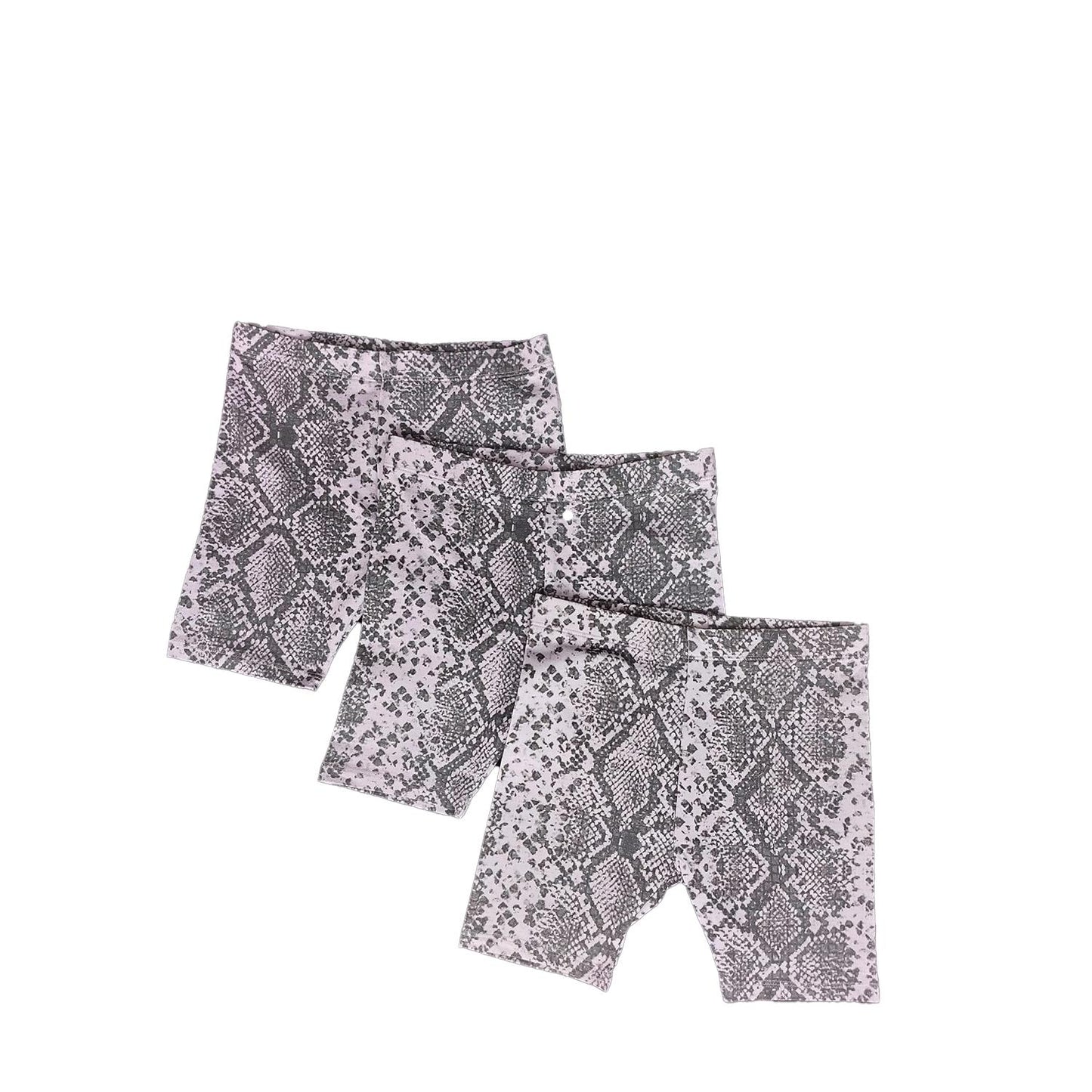 3-Pack Girls' Shorts Cotton Rich Snake Print Summer Holiday Multipack Brand New