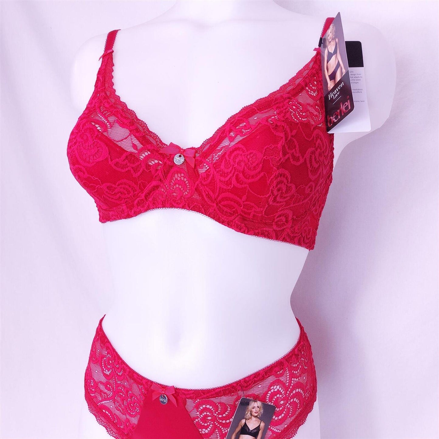 2x Berlei Lace Comfort Bras Underwired Padded Multipack 32B-34D Red or White New