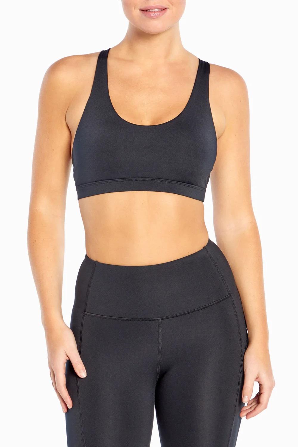 Marika Sports Bra Yoga Top Non-Wired Strappy Crossback Padded Black Brand New