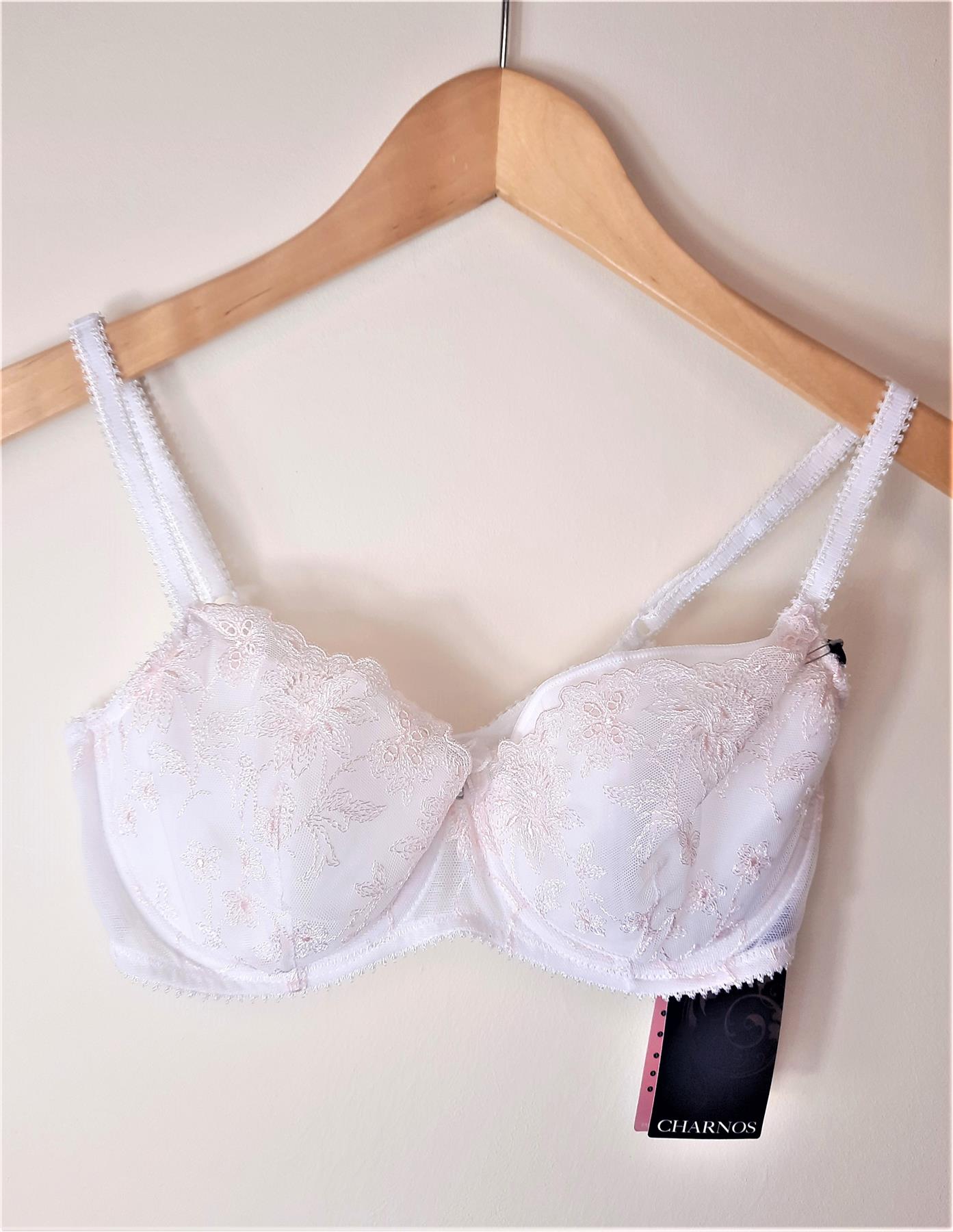 32C Bra Full Cup Charnos Grace Underwired Lightly Padded Lace Overlay Brand New