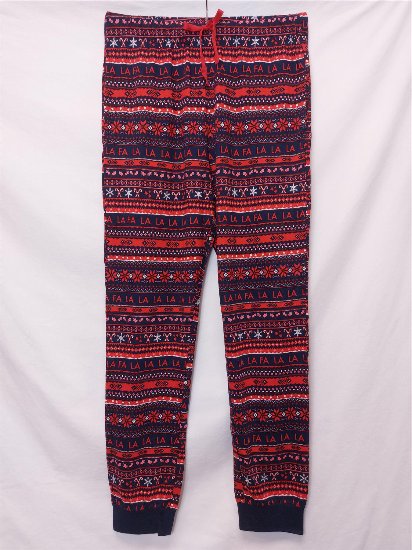 Men's Christmas Pyjama Bottoms Xmas PJ Pants Warm Comfy Pure Cotton Red Navy