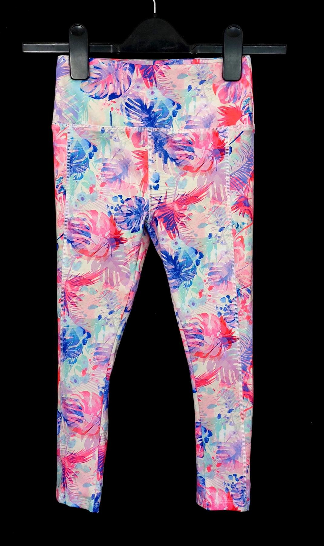 Girls' Sport Leggings Stretch Joggers Pink Tropical Chainstore Brand New