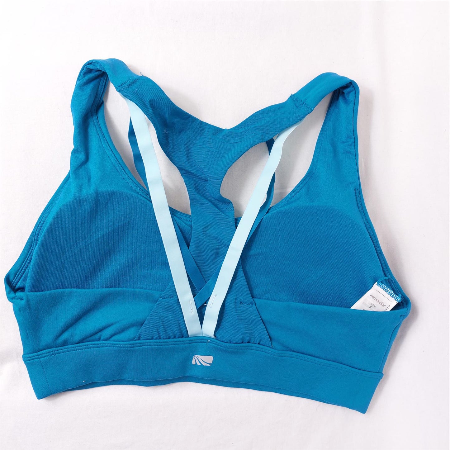 Marika Sports Bra Gym Yoga Top Non-Wired Removable Padding Mesh Racerback Blue