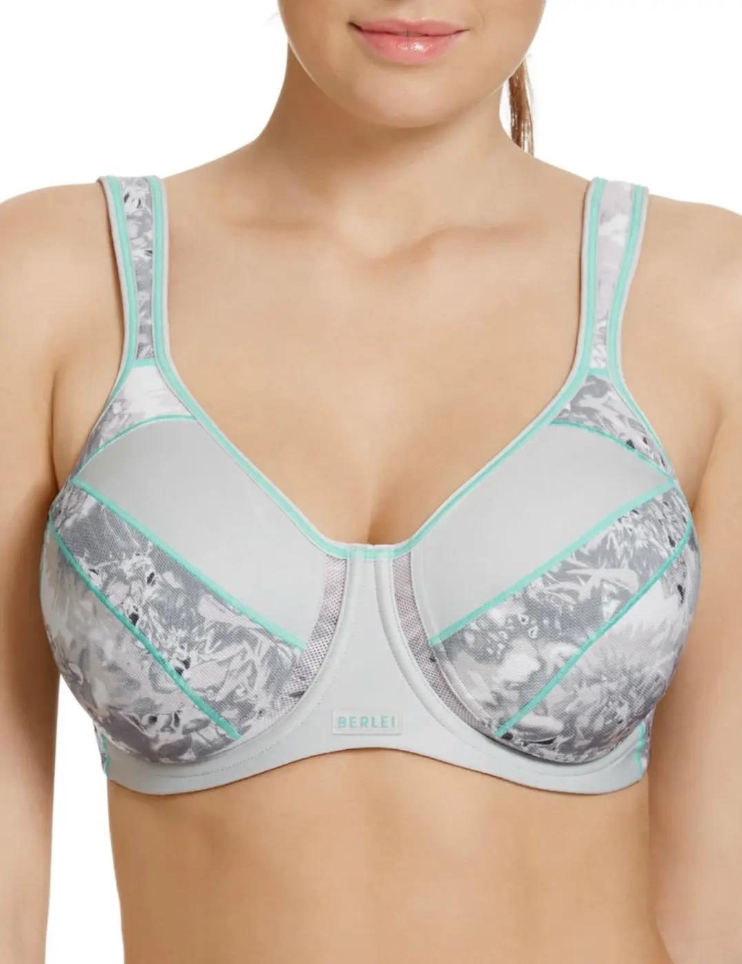 Berlei High Impact Sports Bra Full Support Underwired Non-Padded Multiway Grey